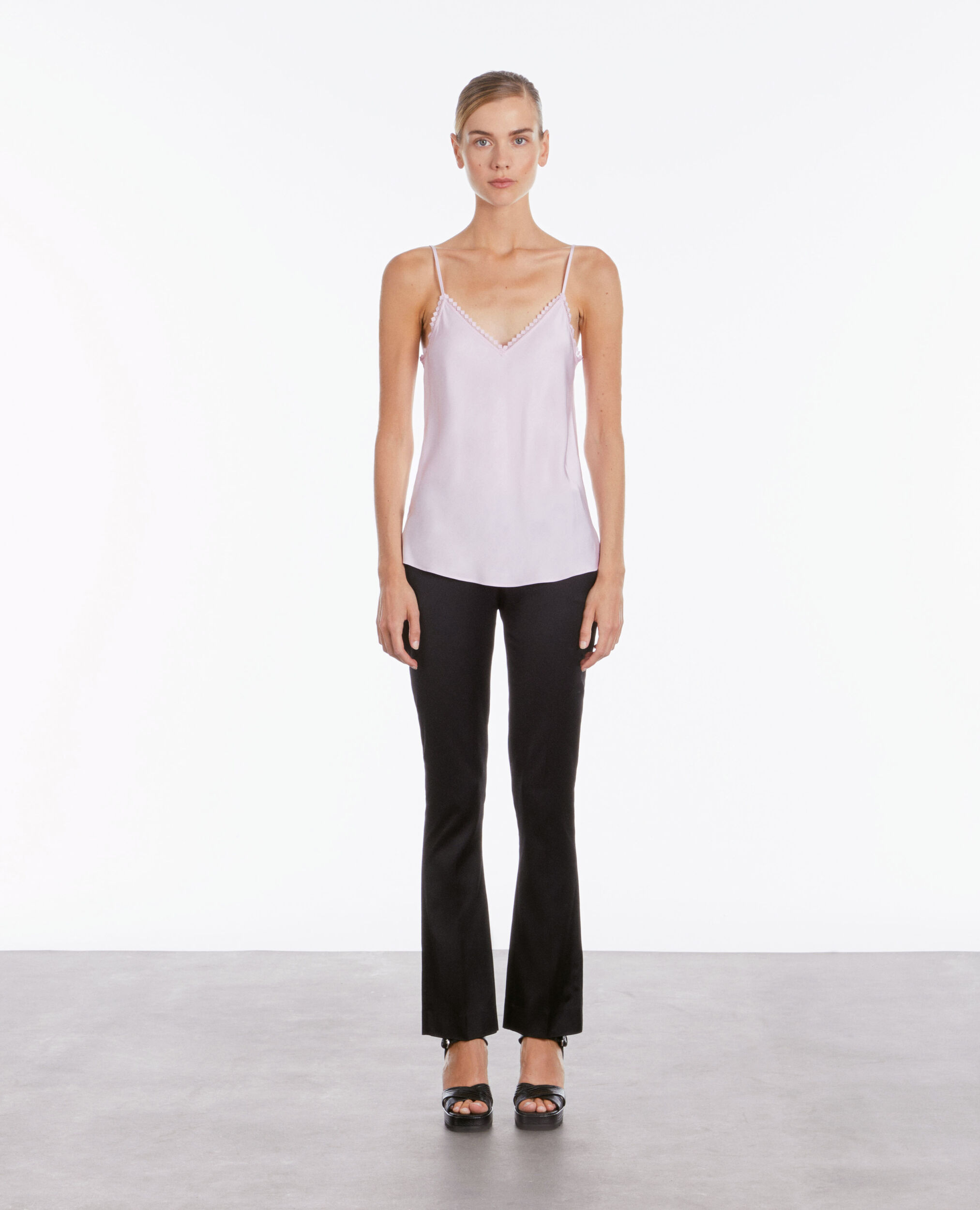 Pink camisole with lace details PALE PINK
