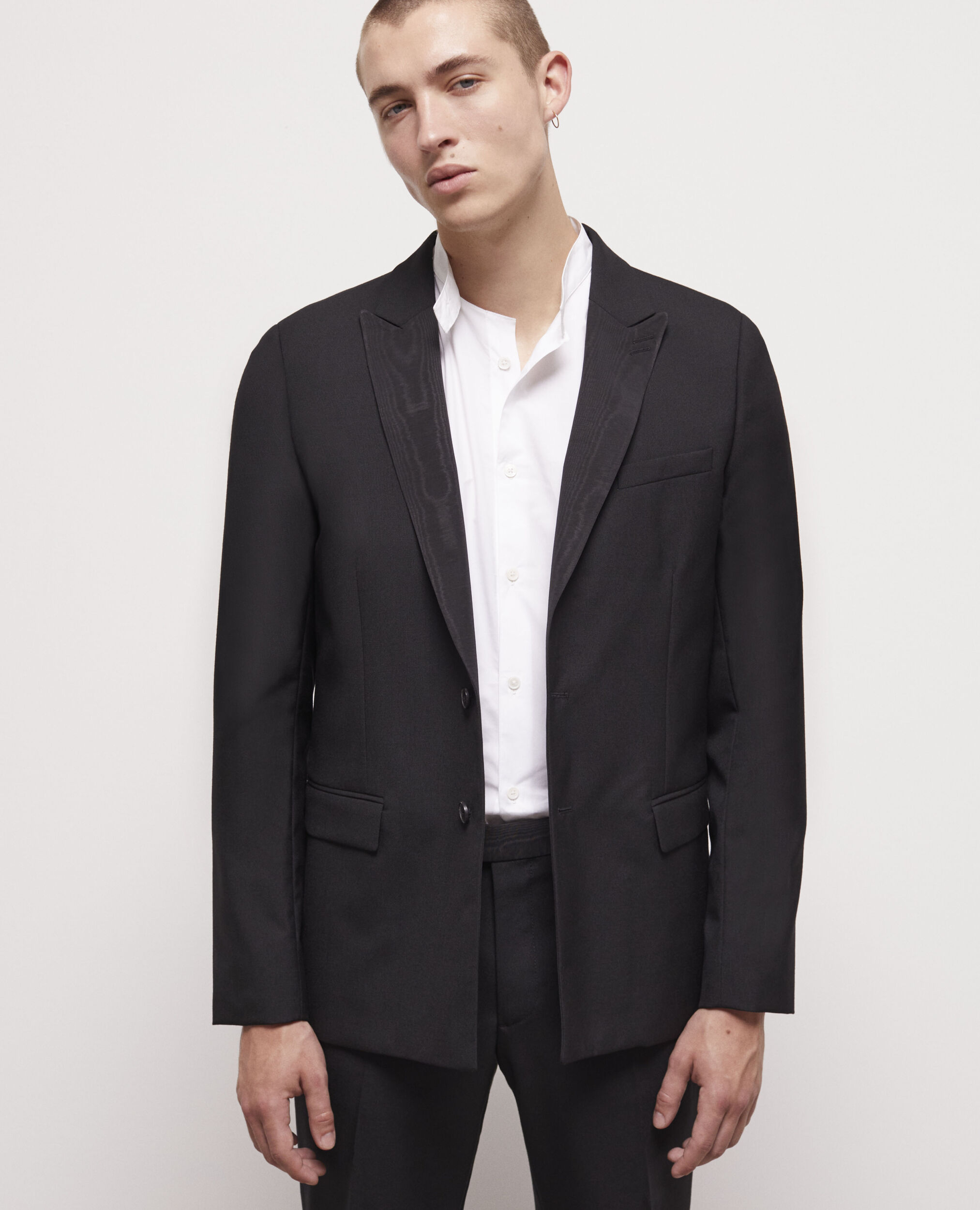Black wool suit jacket BLACK