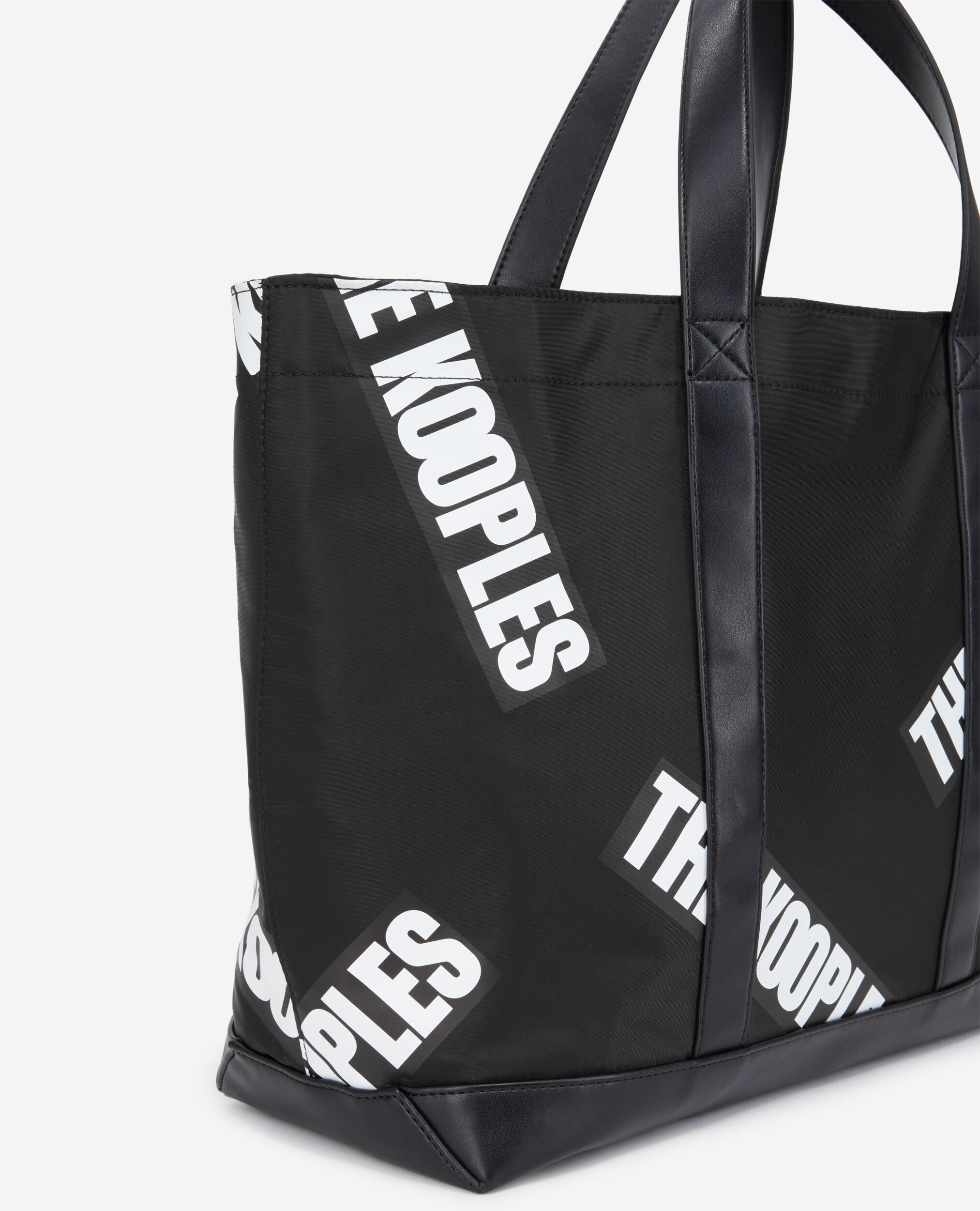 Large black tote bag with Tape logo BLACK