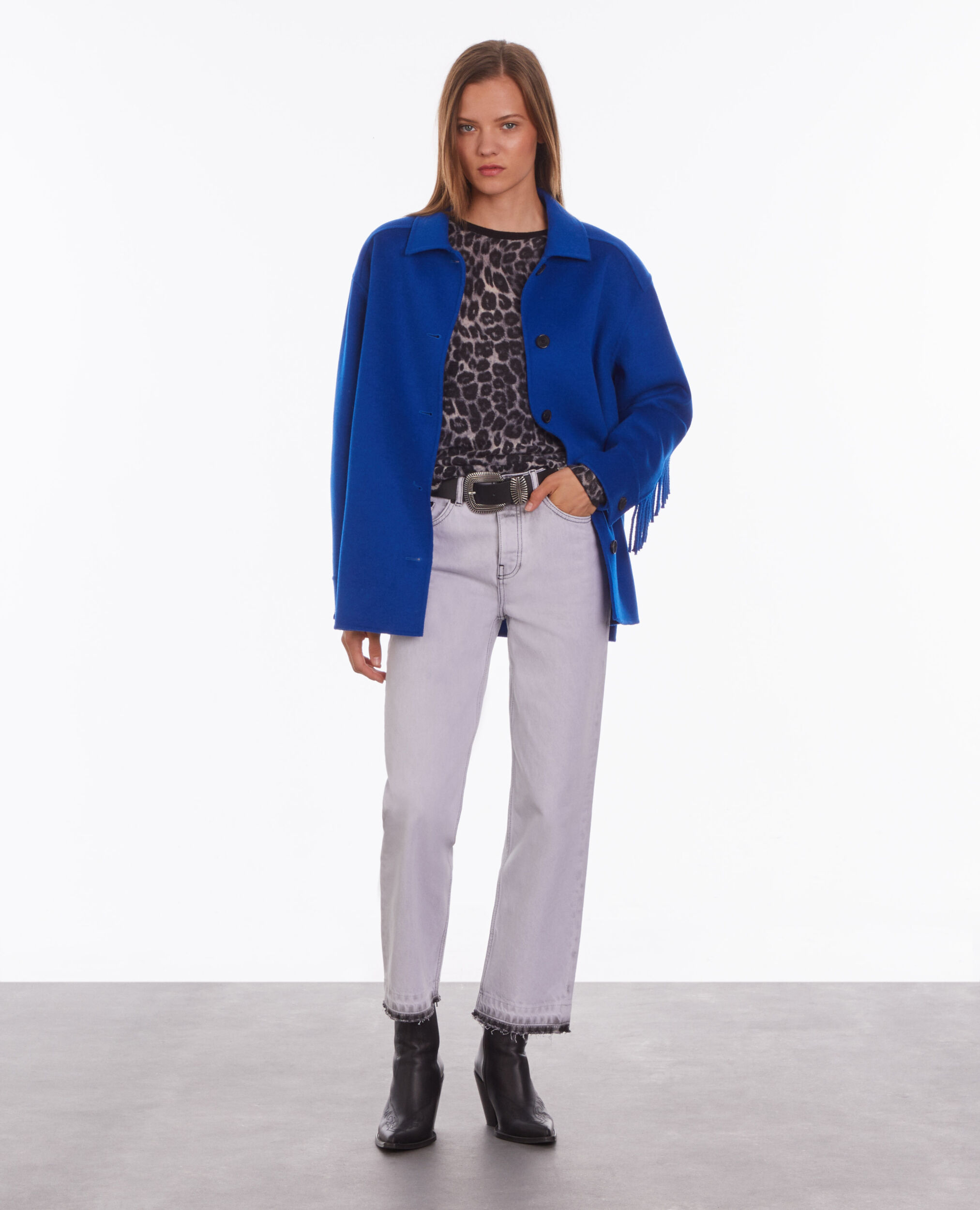 Blue wool-blend overshirt jacket MEDIUM BLUE