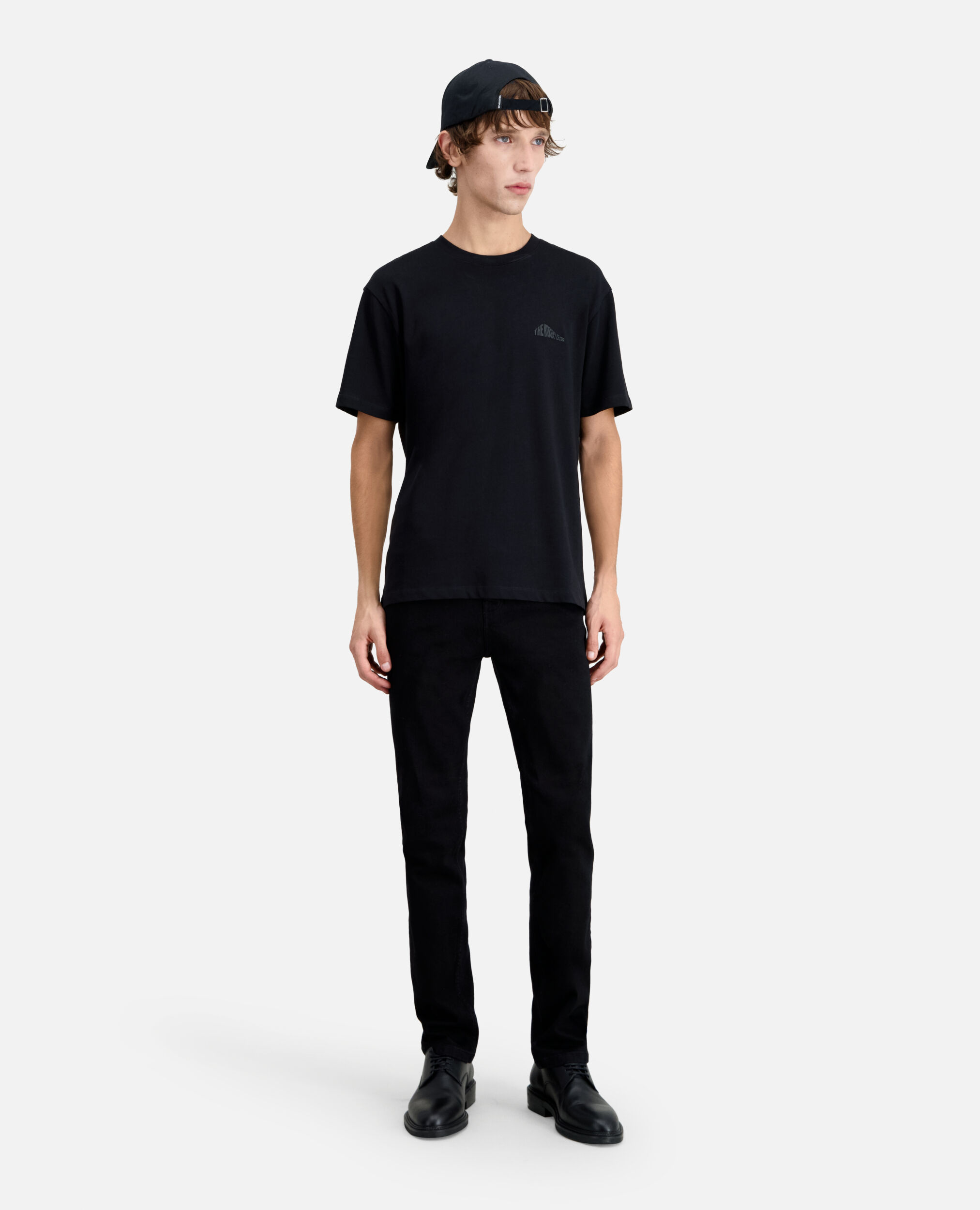 Men's black t-shirt with graphic logo serigraphy BLACK