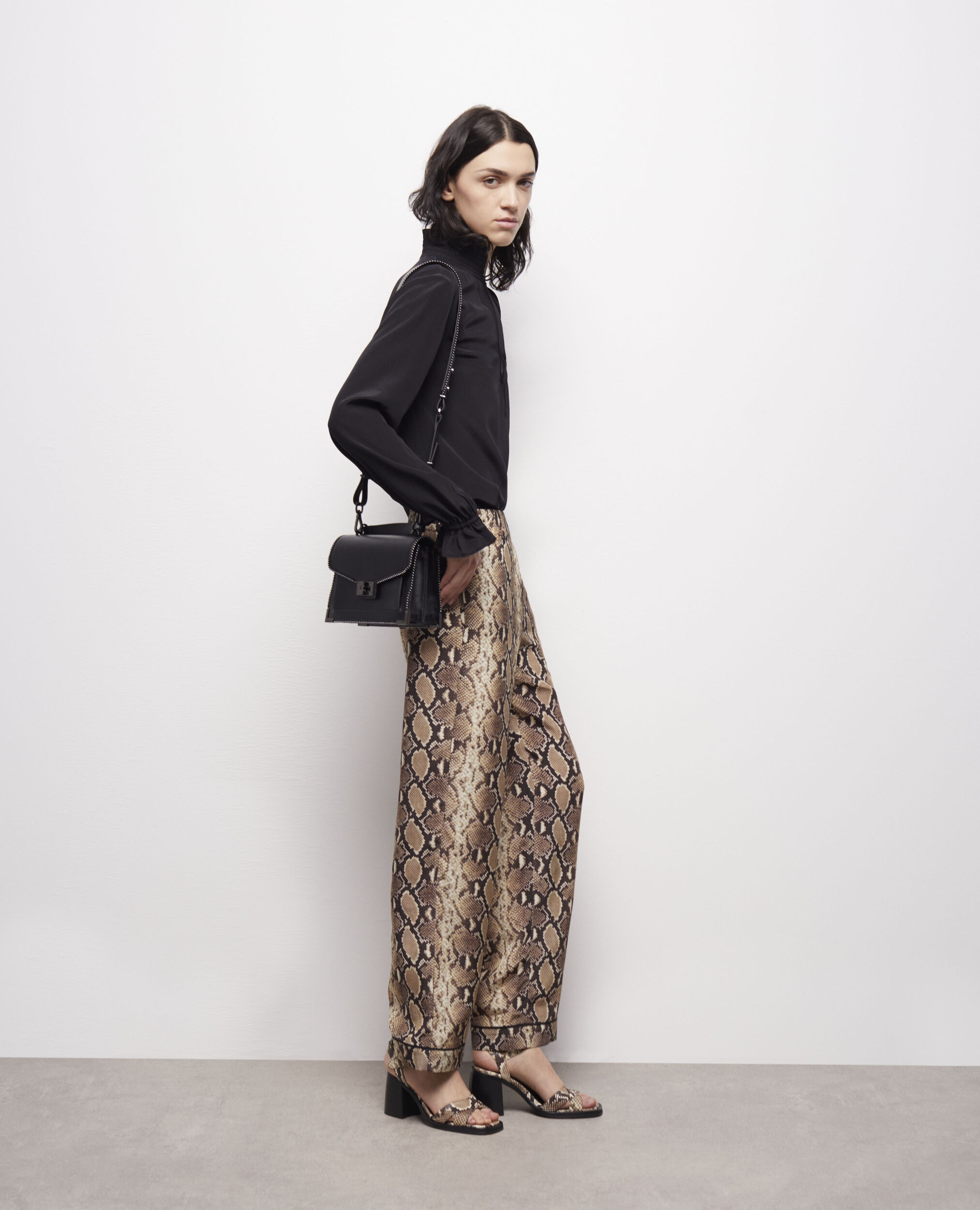 Snakeskin print pants BEIGE