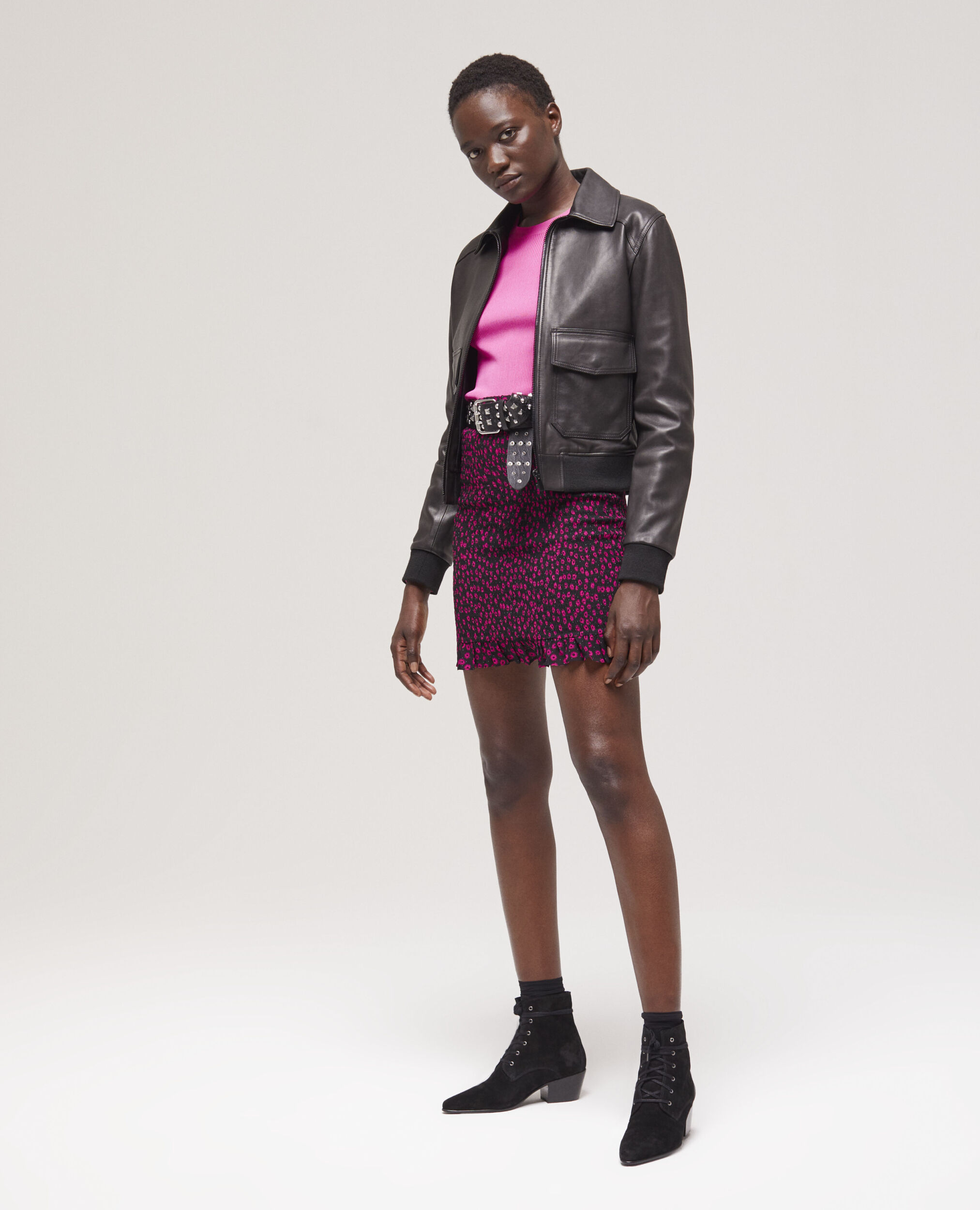 Black leather jacket BLACK