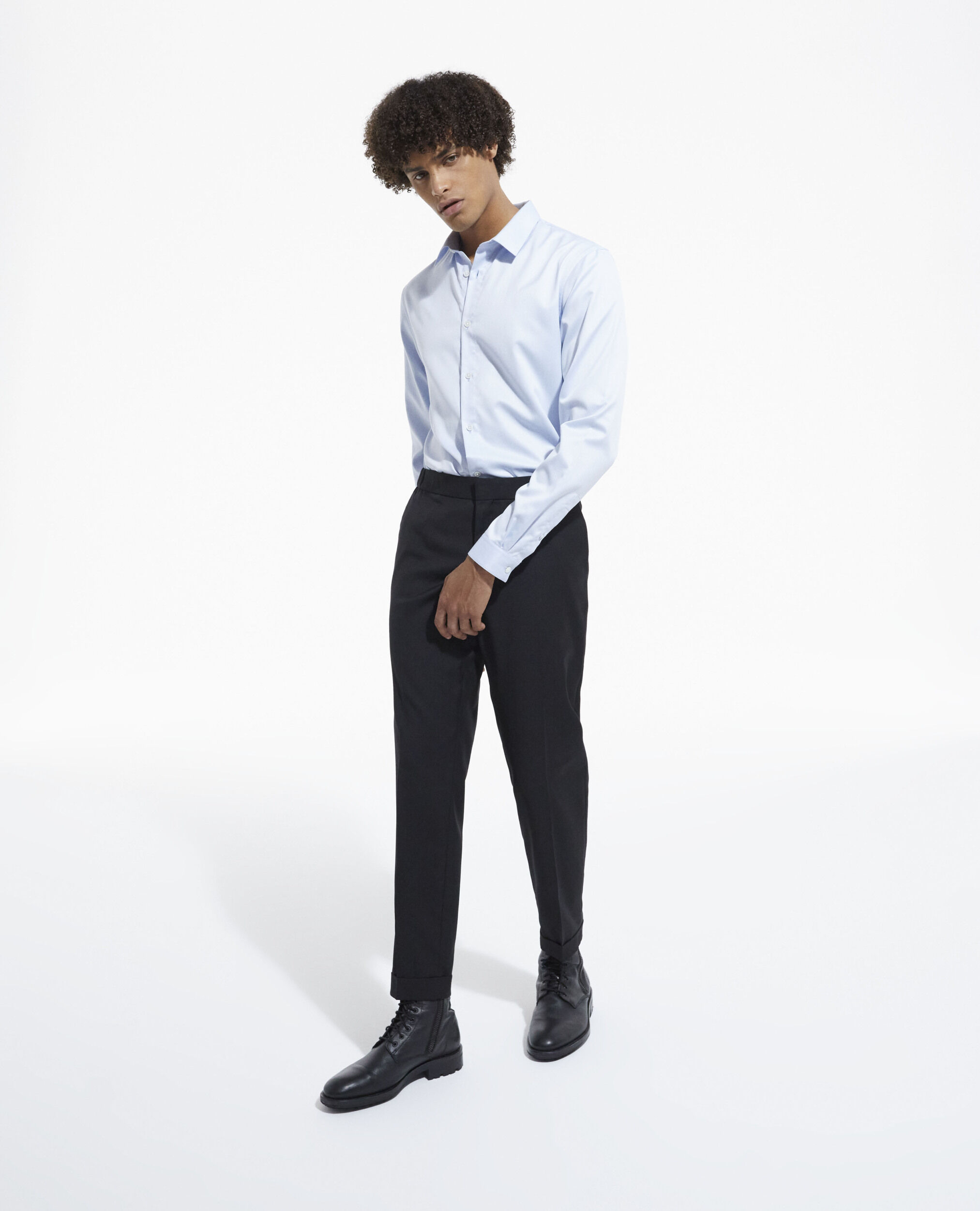 Blue shirt with classic collar SKY