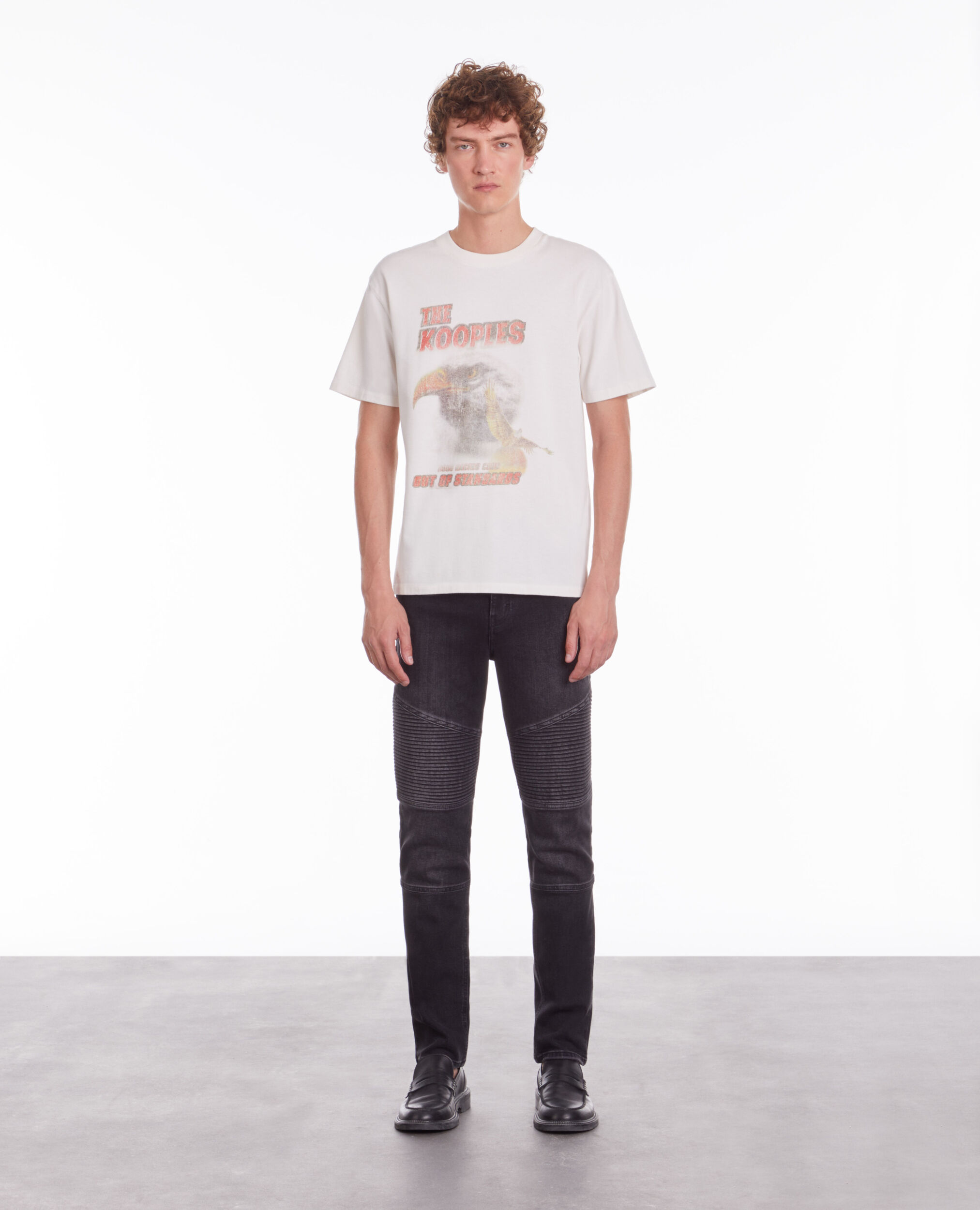 Men's ecru t-shirt with eagle serigraphy ECRU