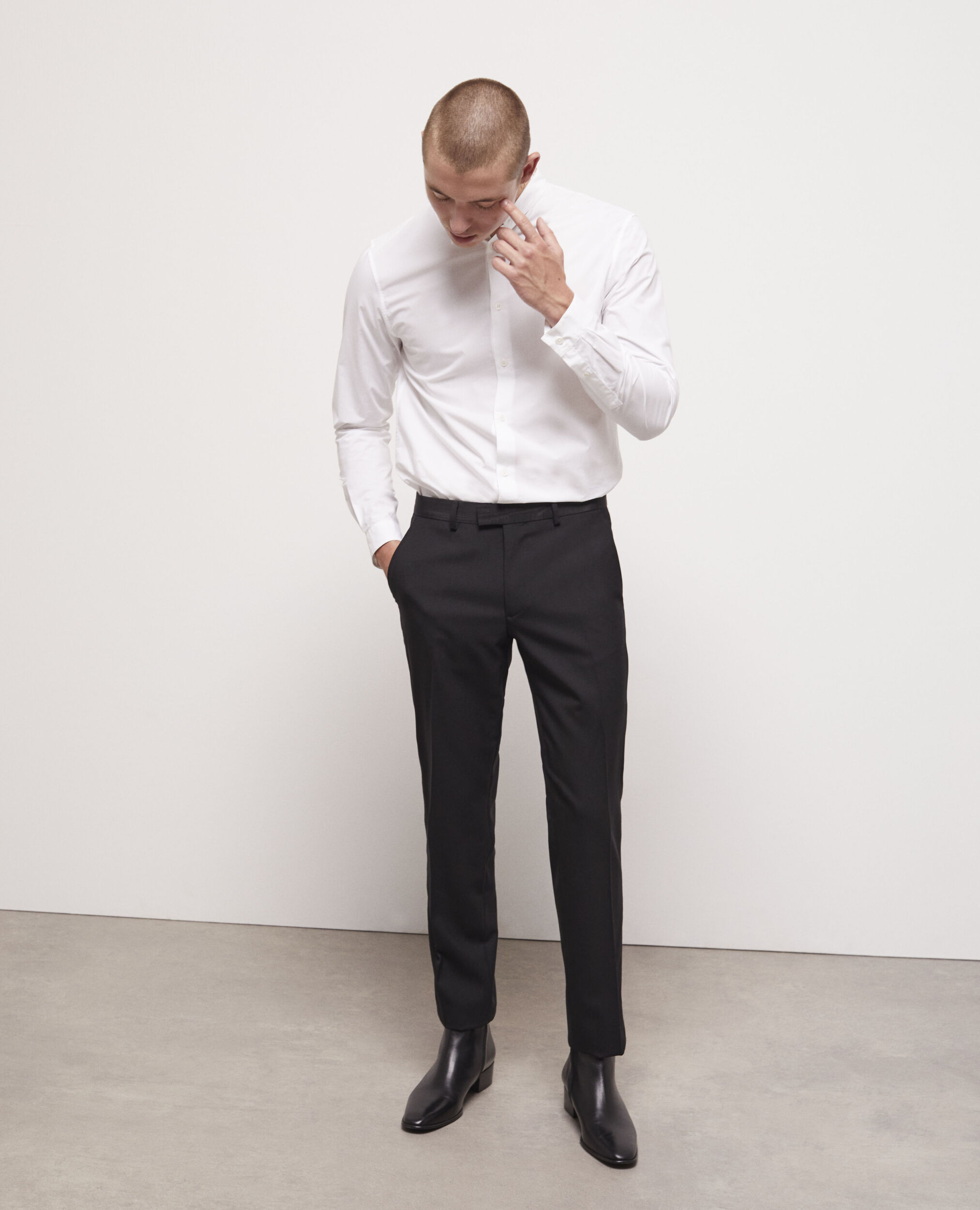 Black satin suit pants BLACK