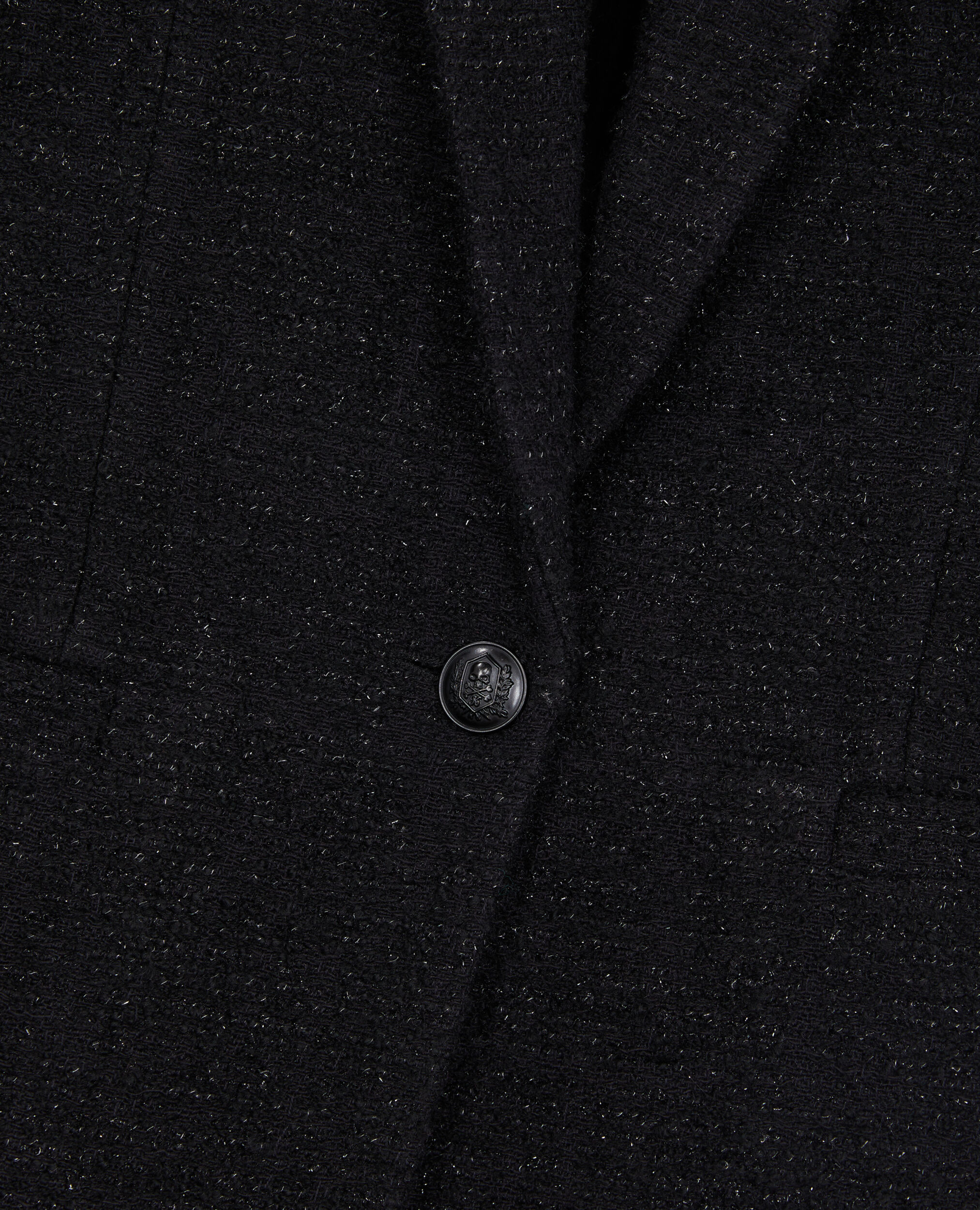 Black tweed blazer with lurex details BLACK