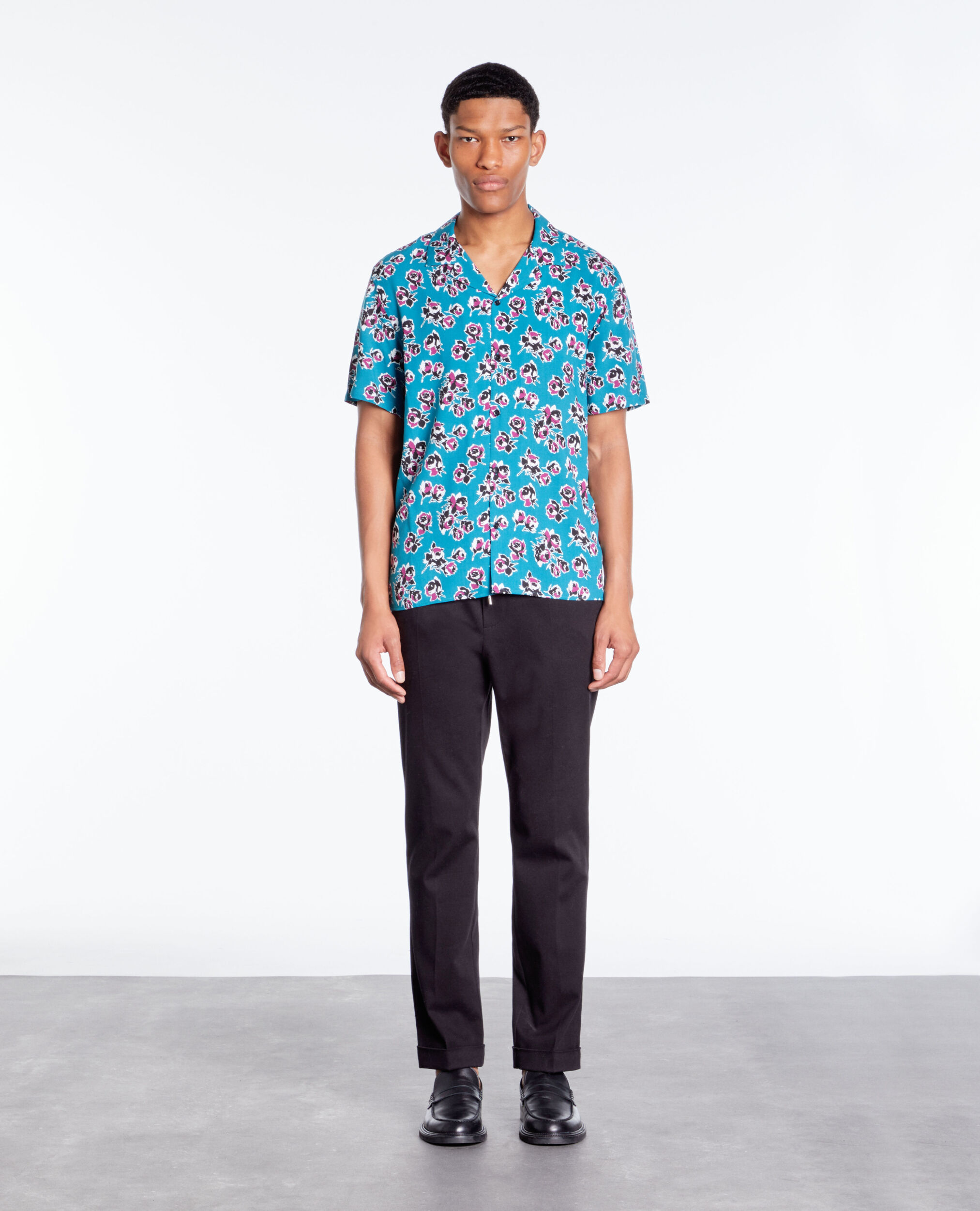 Short sleeved printed shirt PINK - BLUE