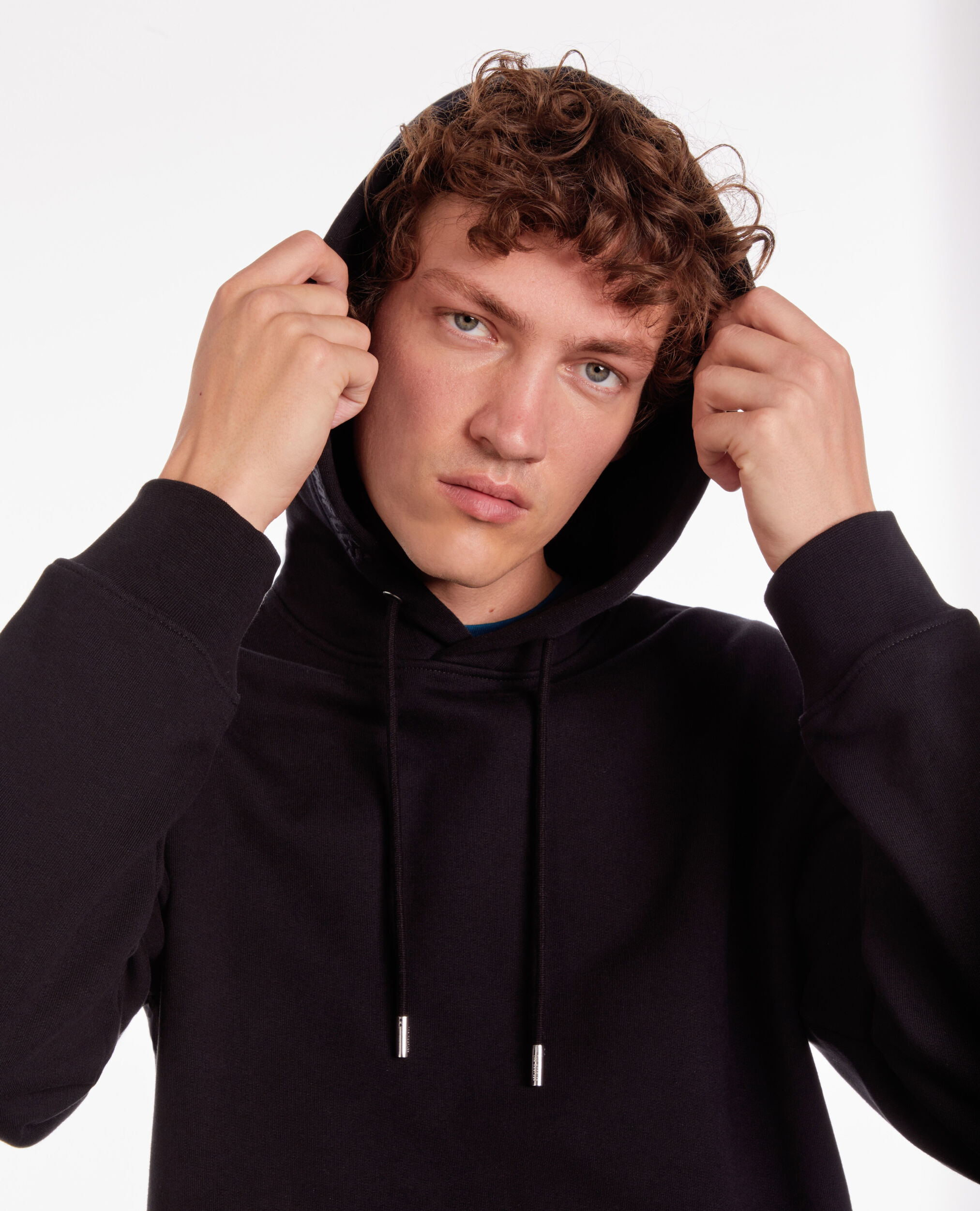Black hoodie with logo BLACK