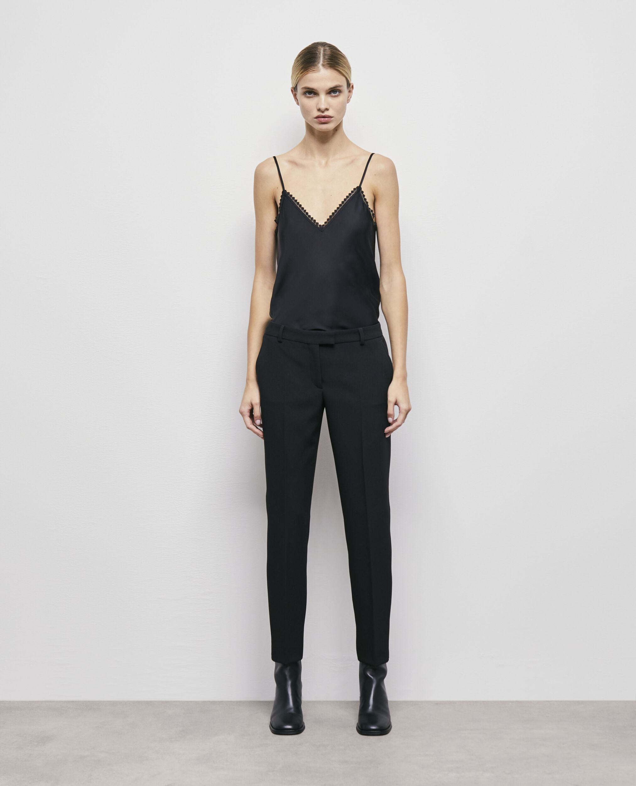 Black suit pants with rhinestone details BLACK
