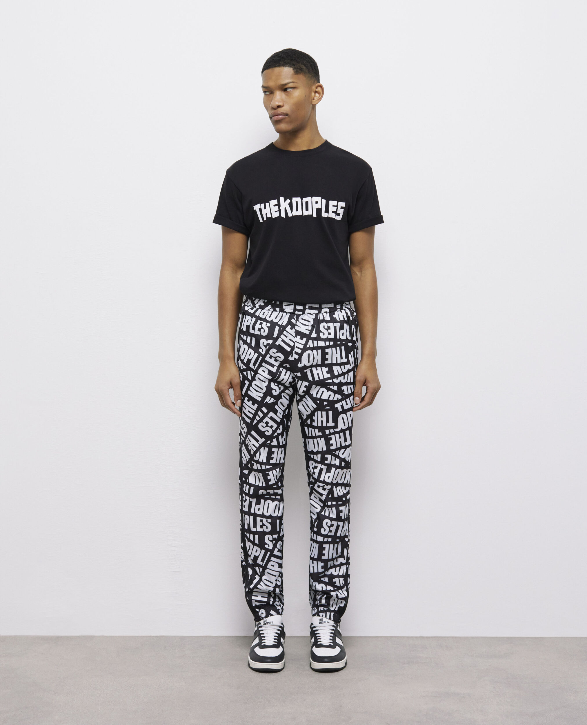 Joggers with Tape logo BLACK / WHITE