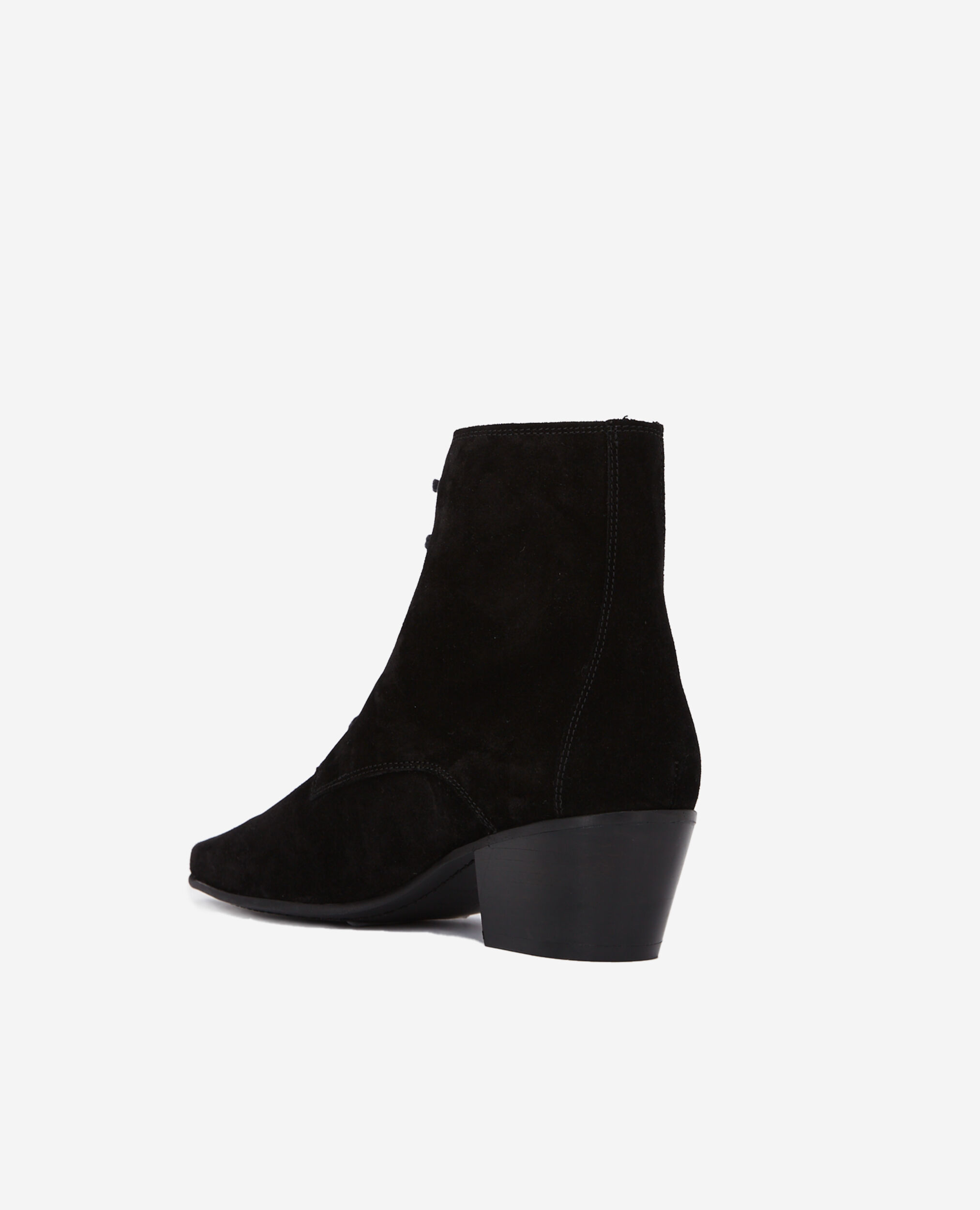 Leather boots with black laces BLACK