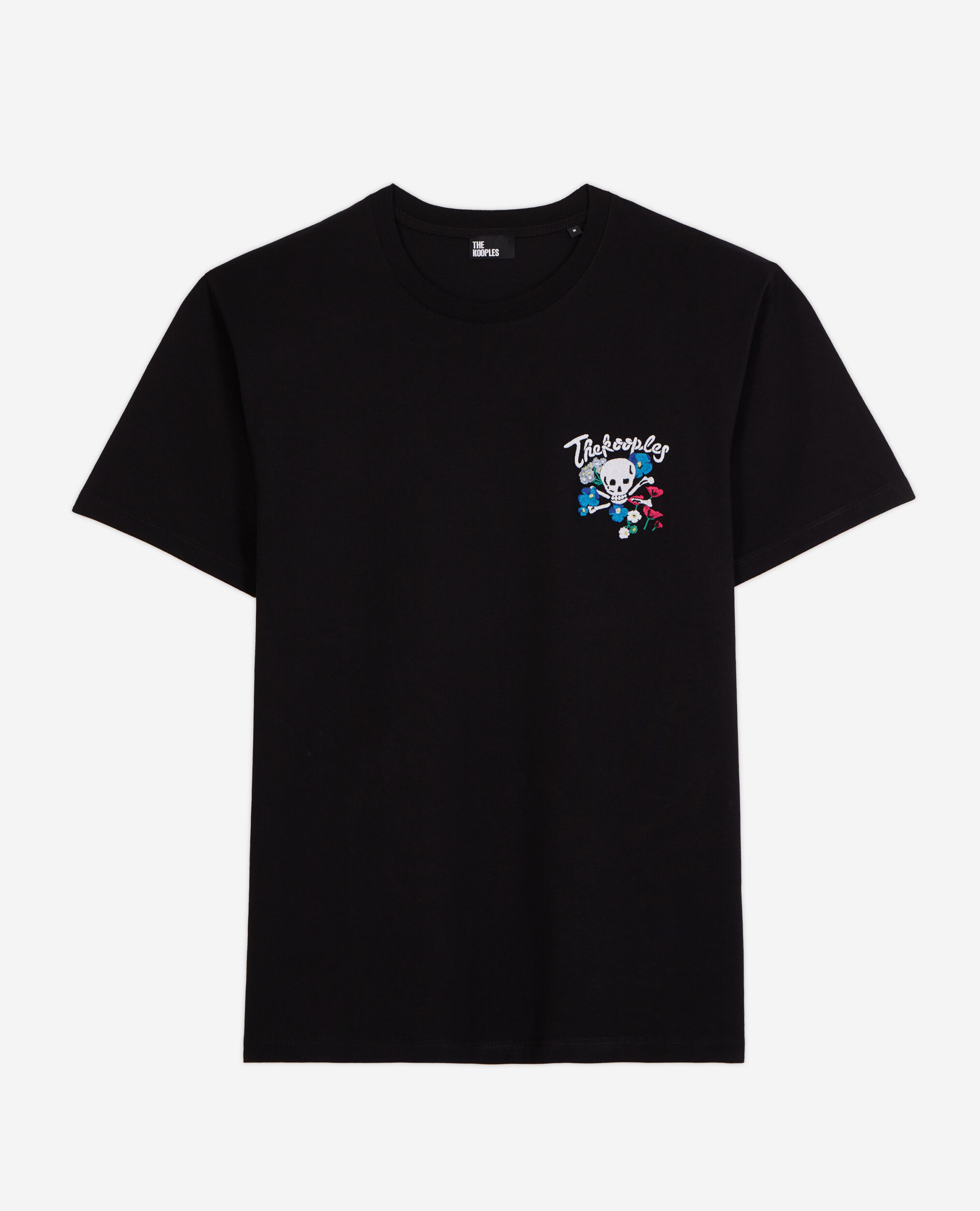 Men's black t-shirt with embroidery BLACK