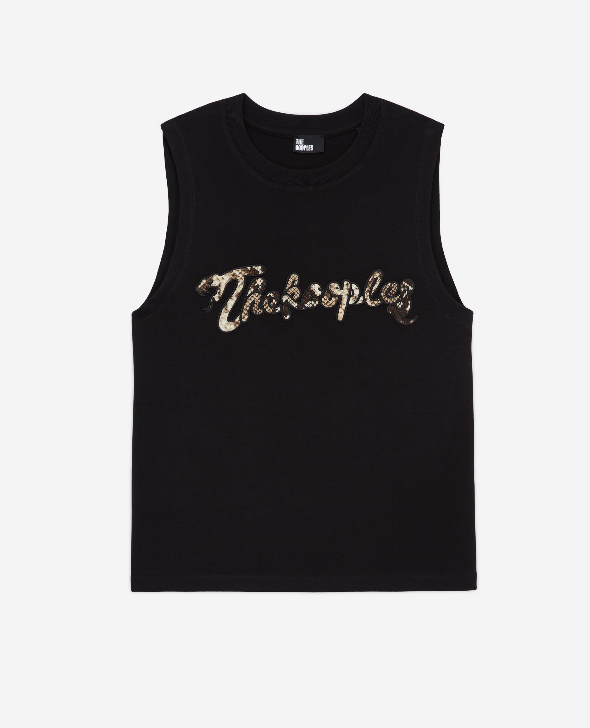 Women's black t-shirt with snake logo print BLACK