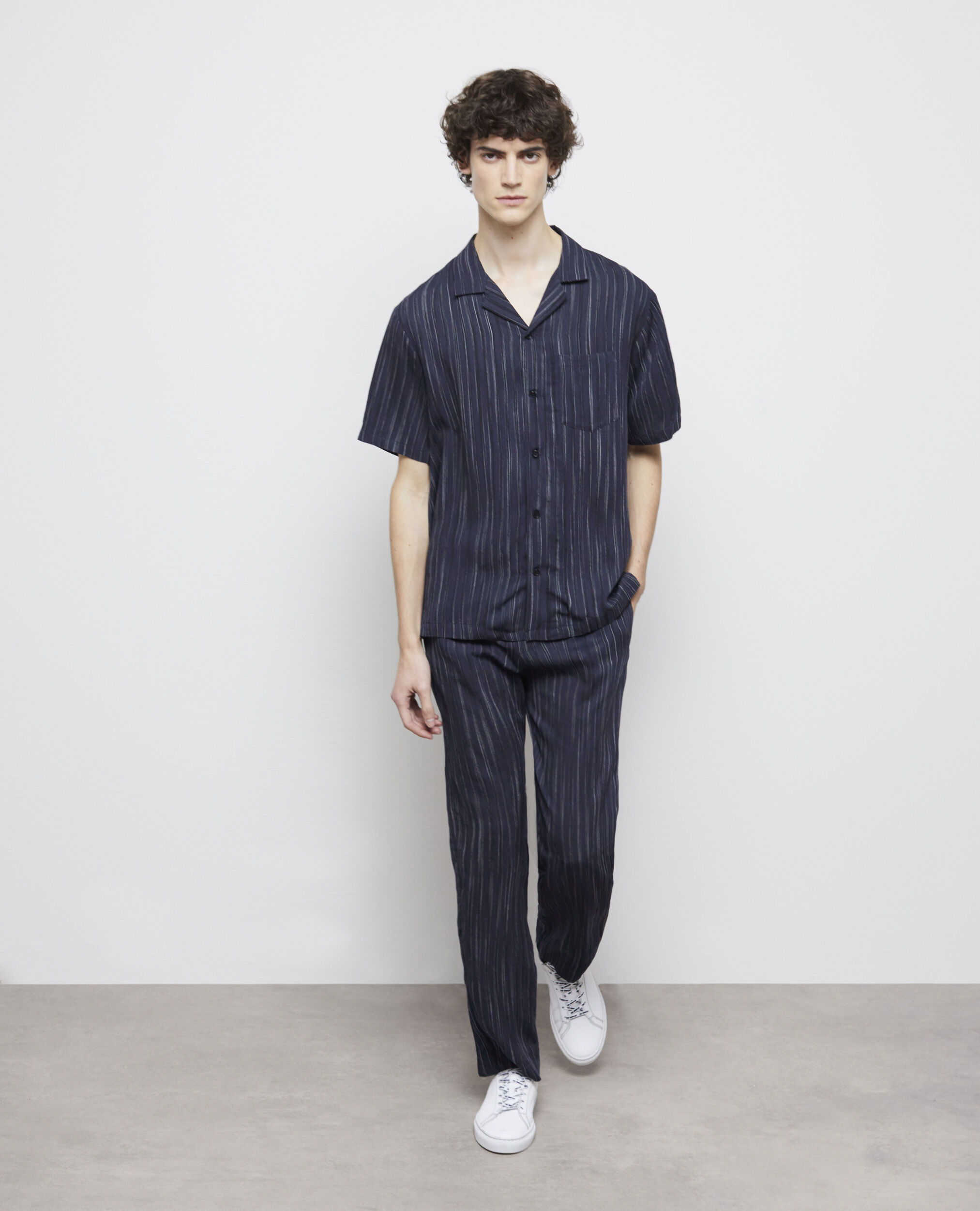 Navy blue striped shirt DARK NAVY-ECRU