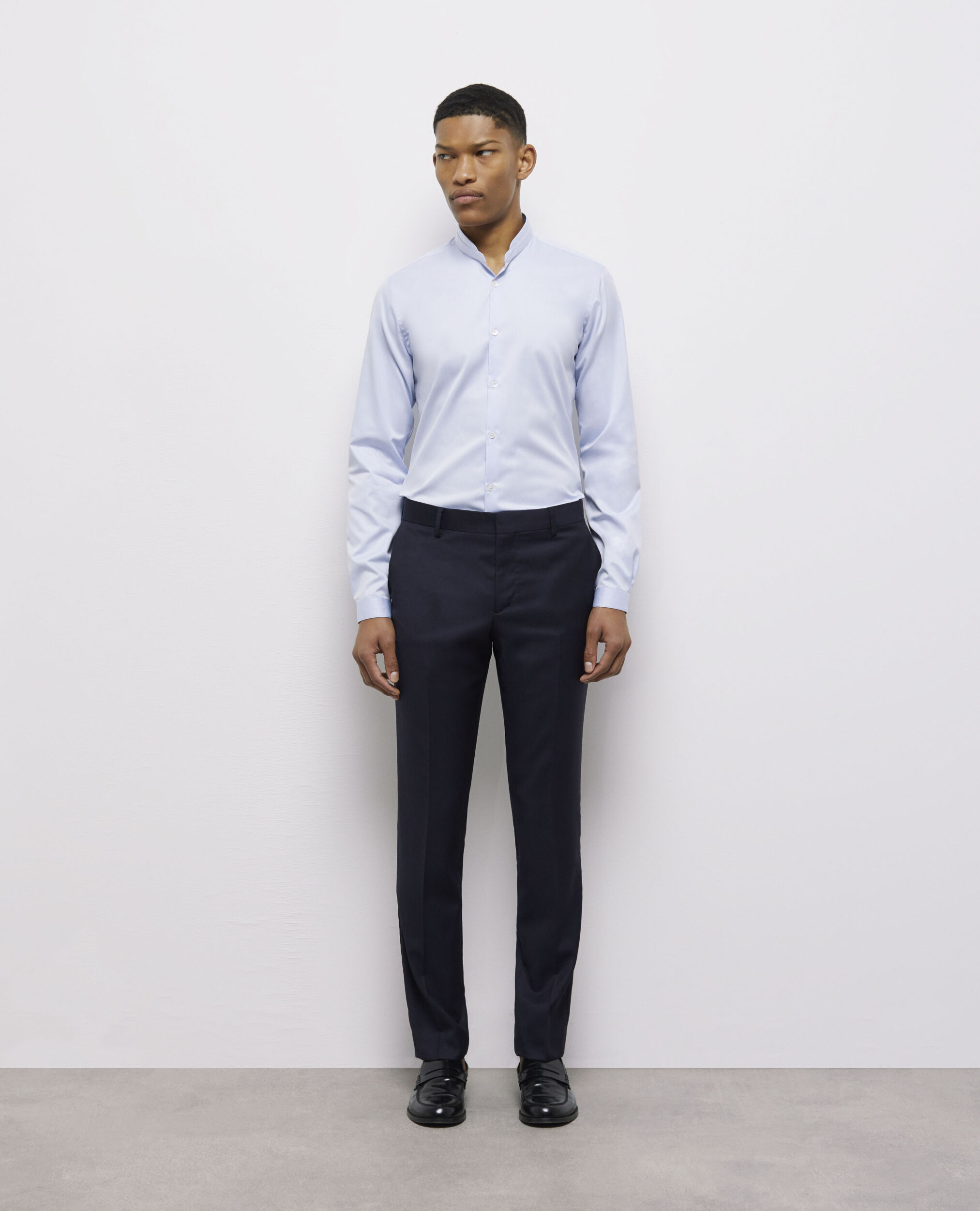 Navy blue wool suit pants DARK NAVY