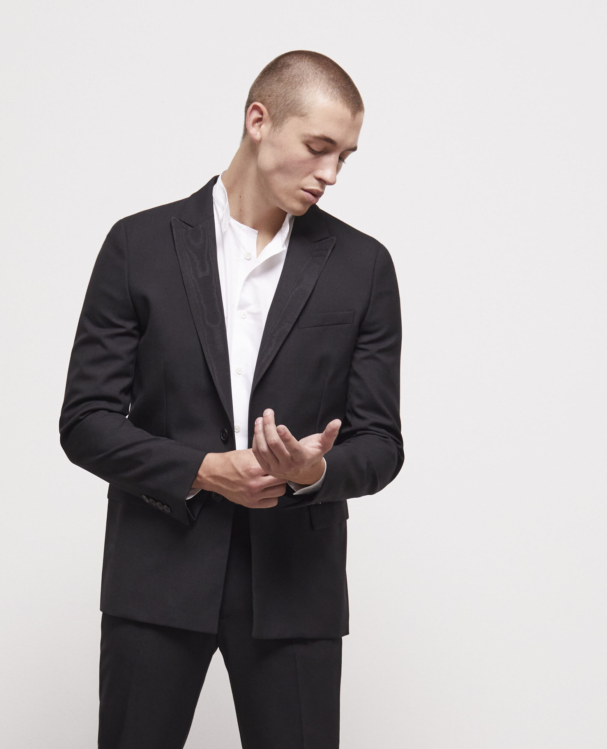Black wool suit jacket BLACK