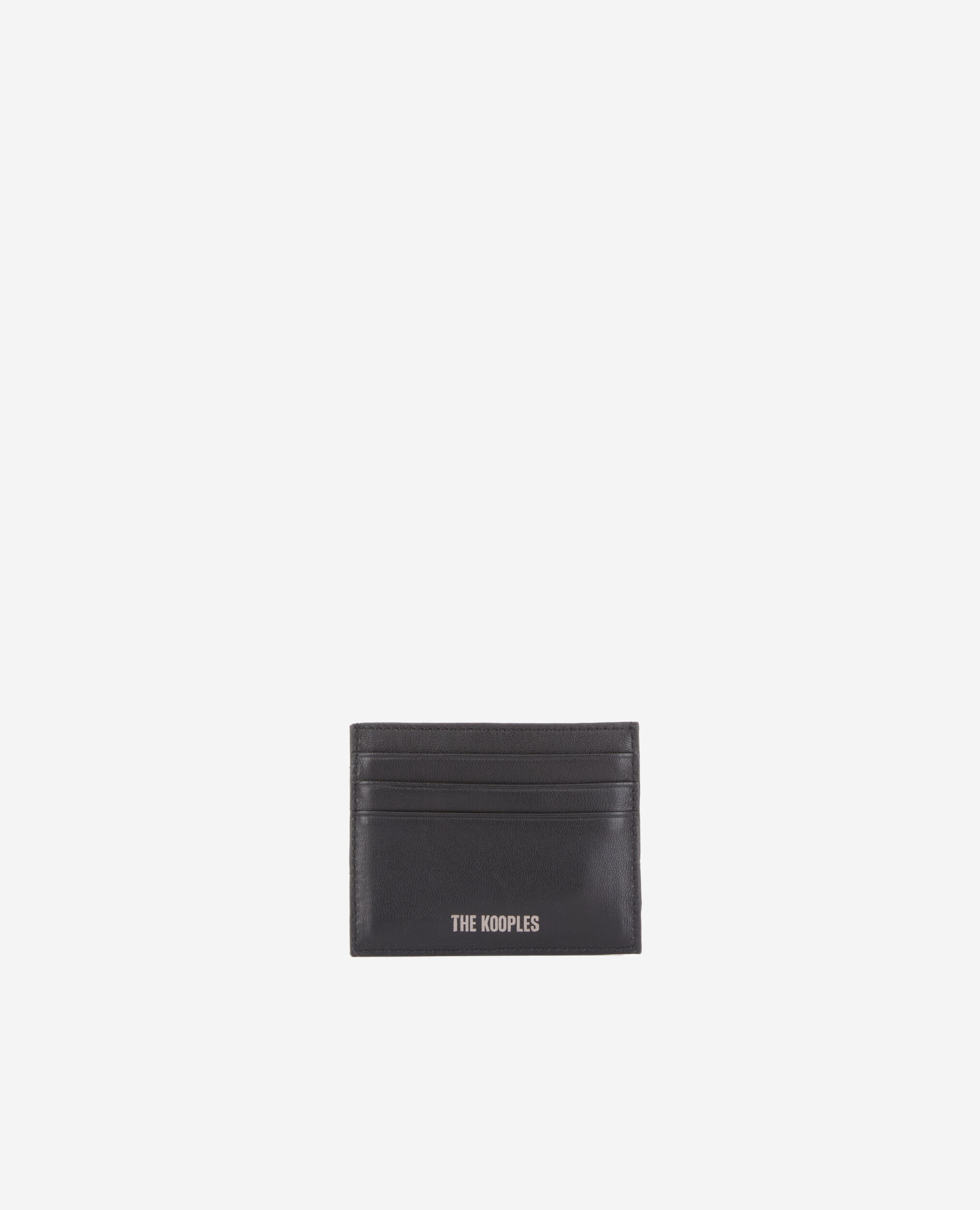 Black quilted leather card holder BLACK