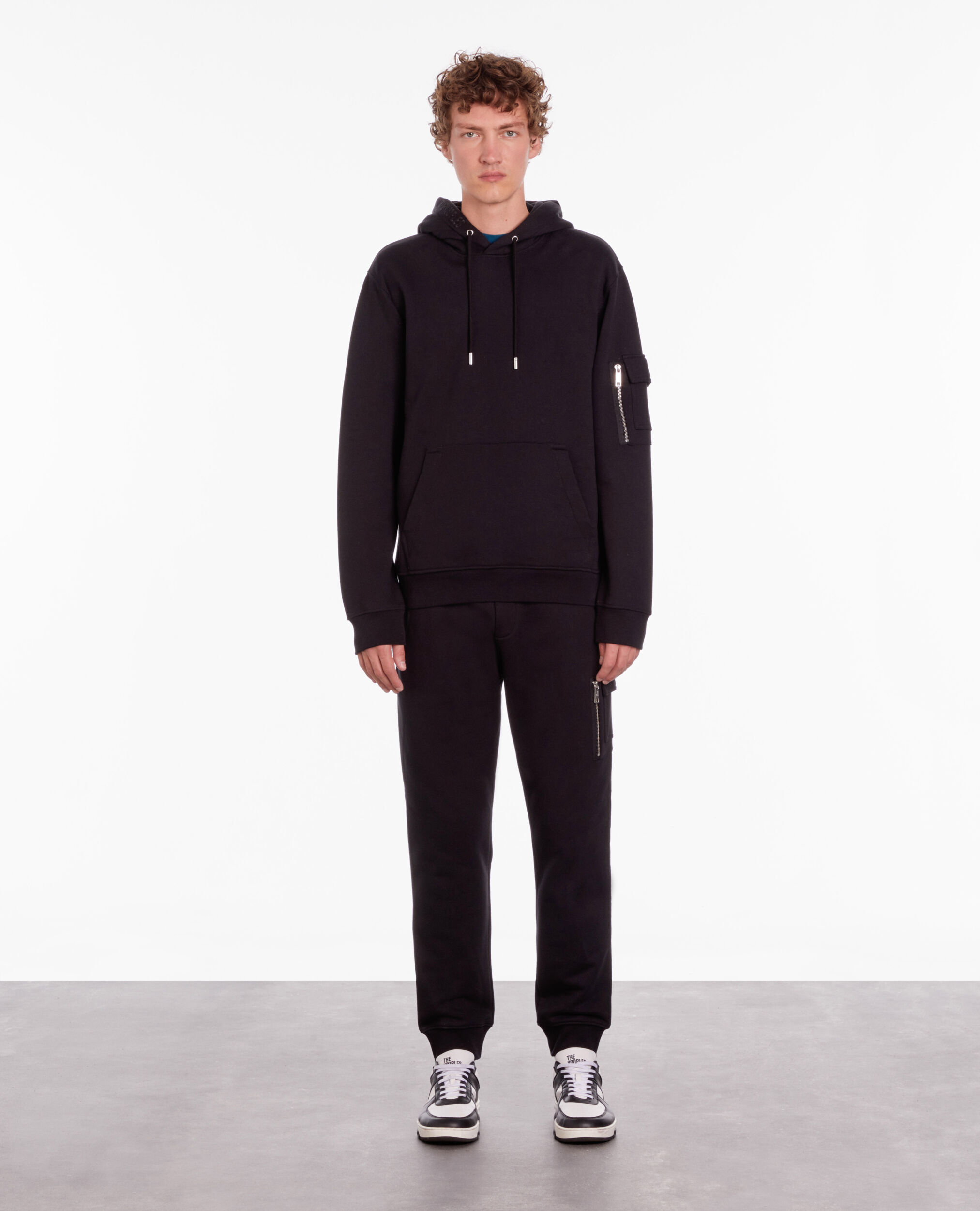 Black hoodie with logo BLACK