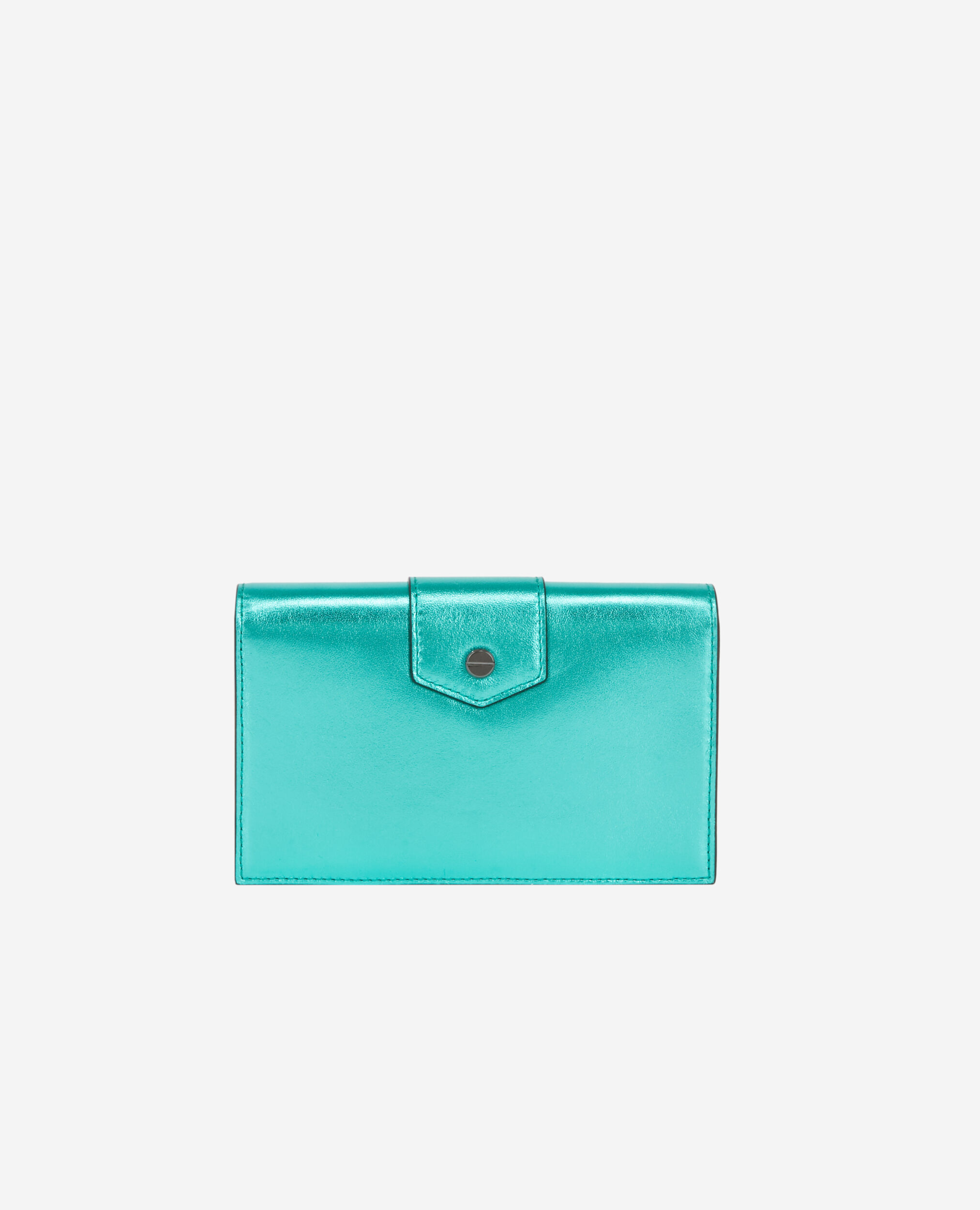 Small Emily clutch bag in green leather GREEN