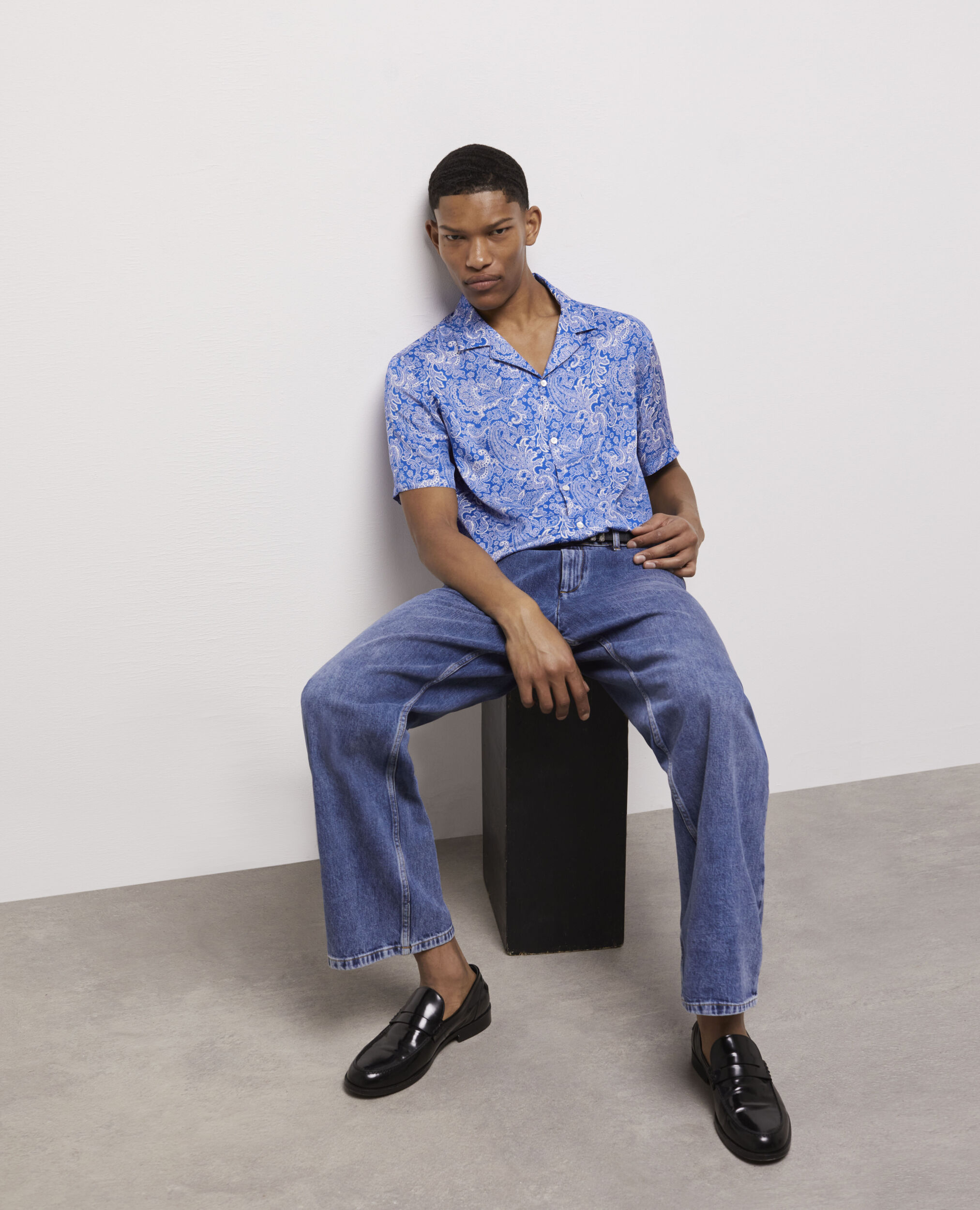 Blue printed shirt BLUE