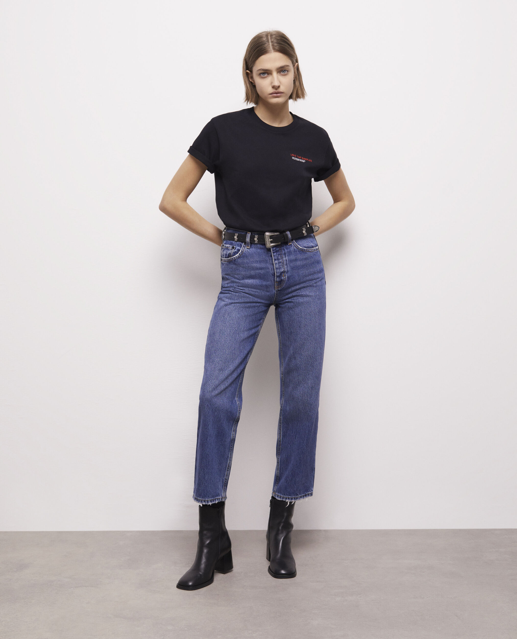 Blue straight-cut jeans BLUE DENIM