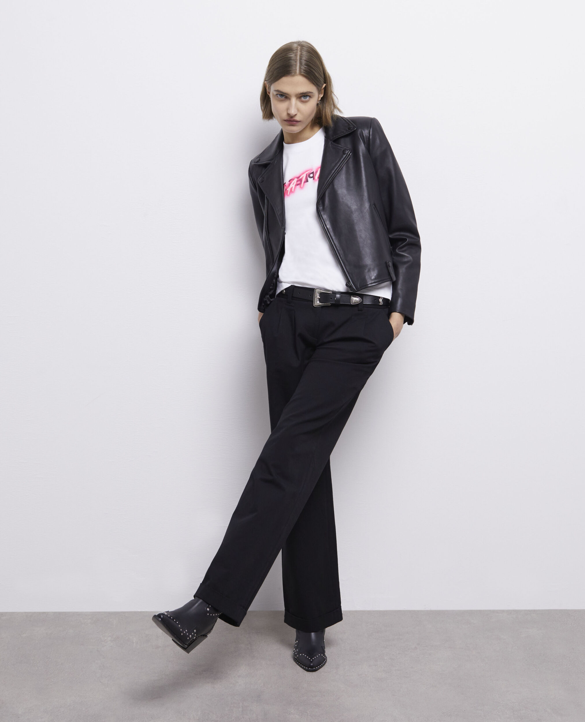 Wide-leg black pants BLACK