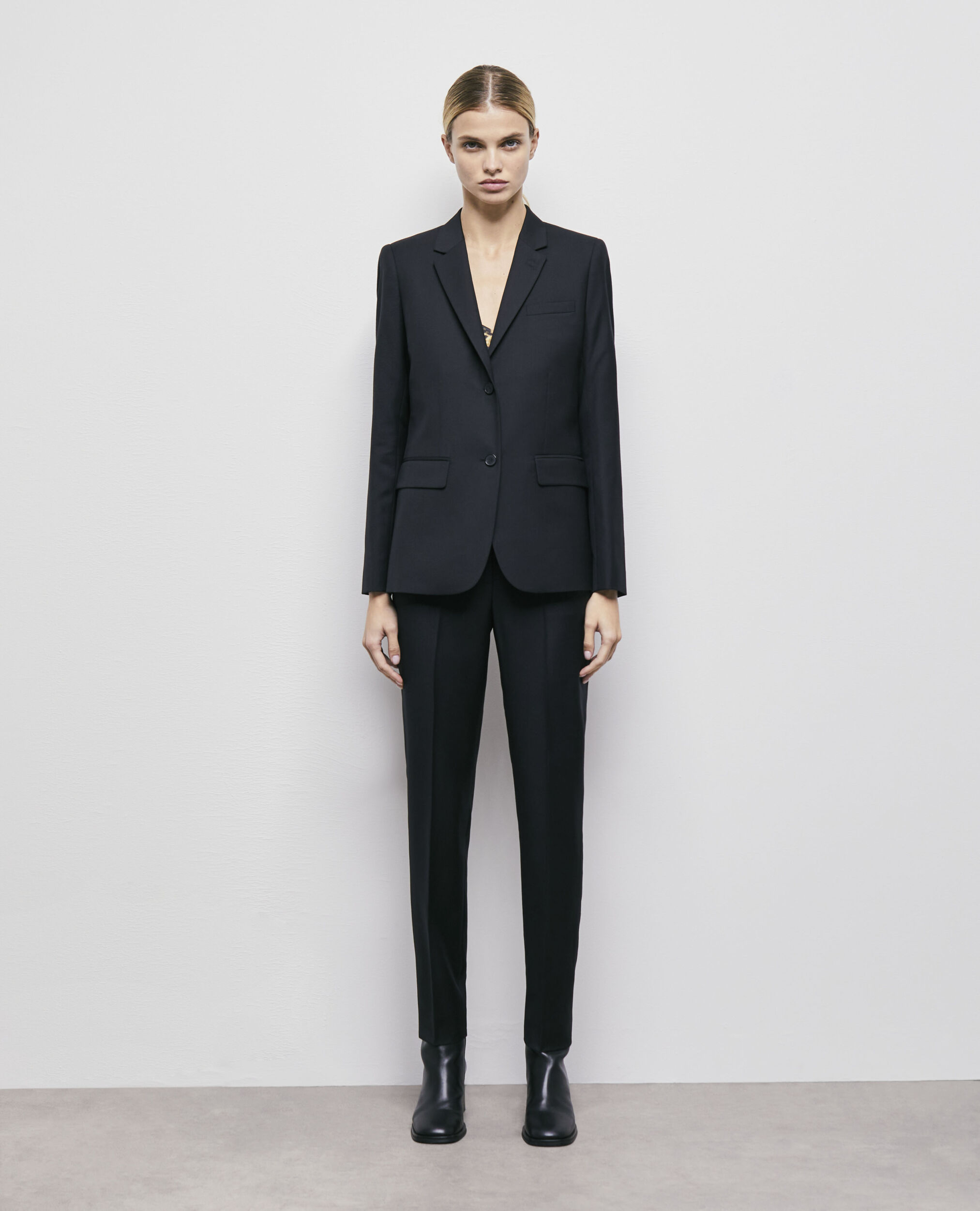 Black wool suit jacket BLACK
