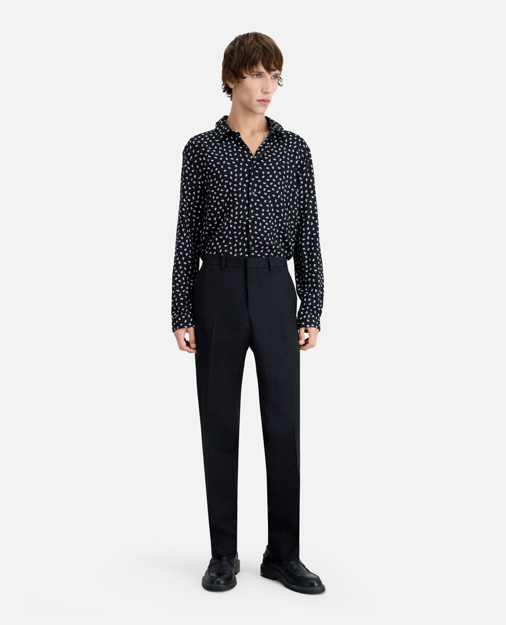 Black striped suit trousers BLACK-ECRU