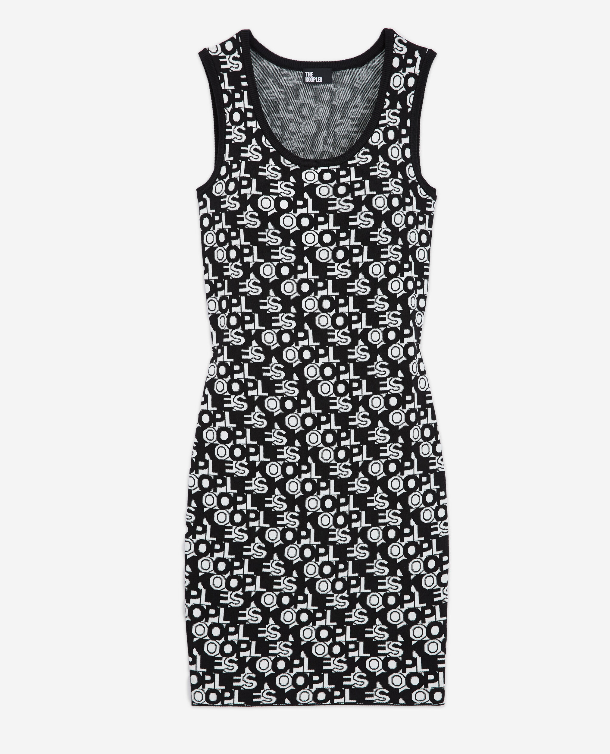 Short dress with The Kooples logo BLACK WHITE