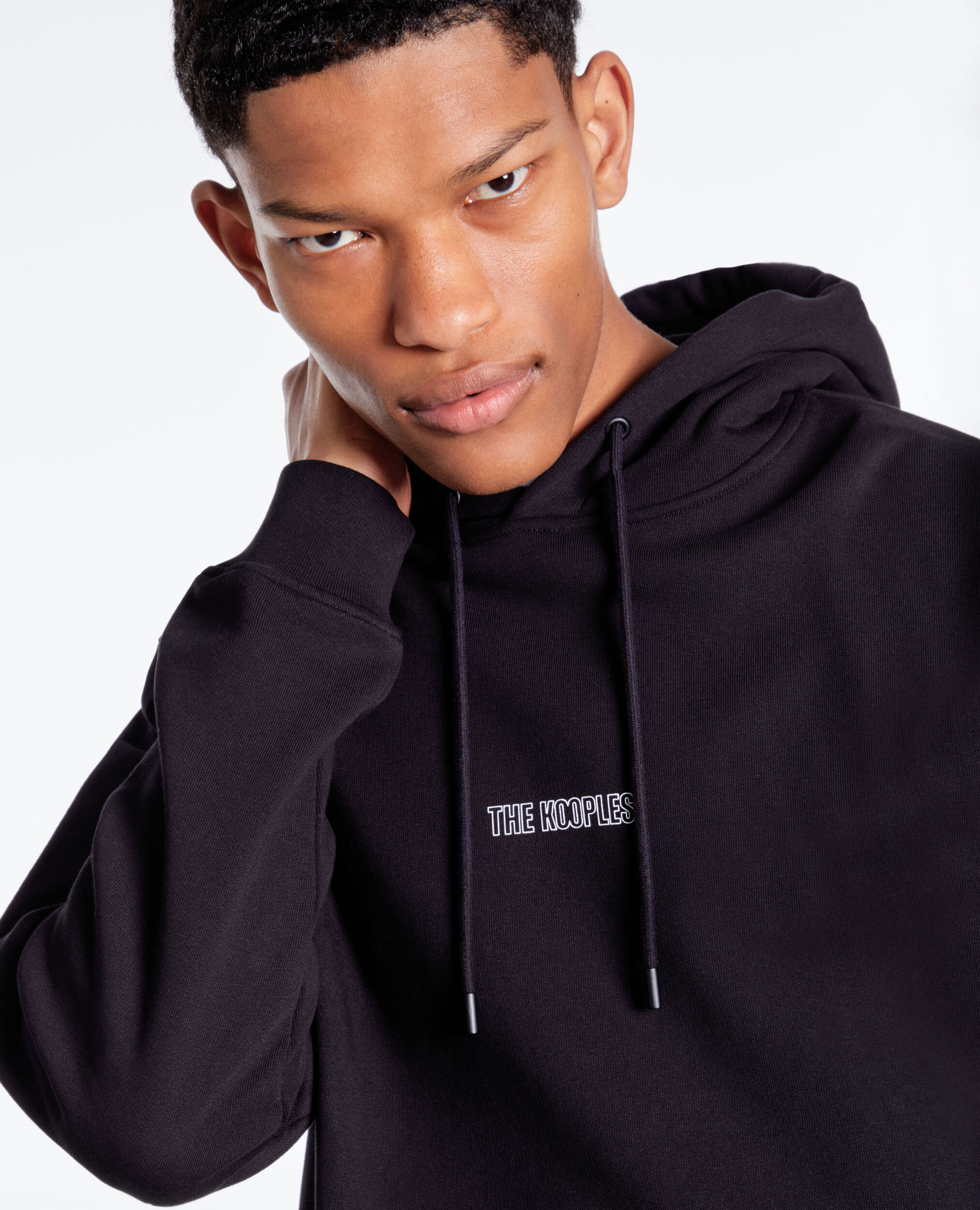 Black hoodie with logo BLACK
