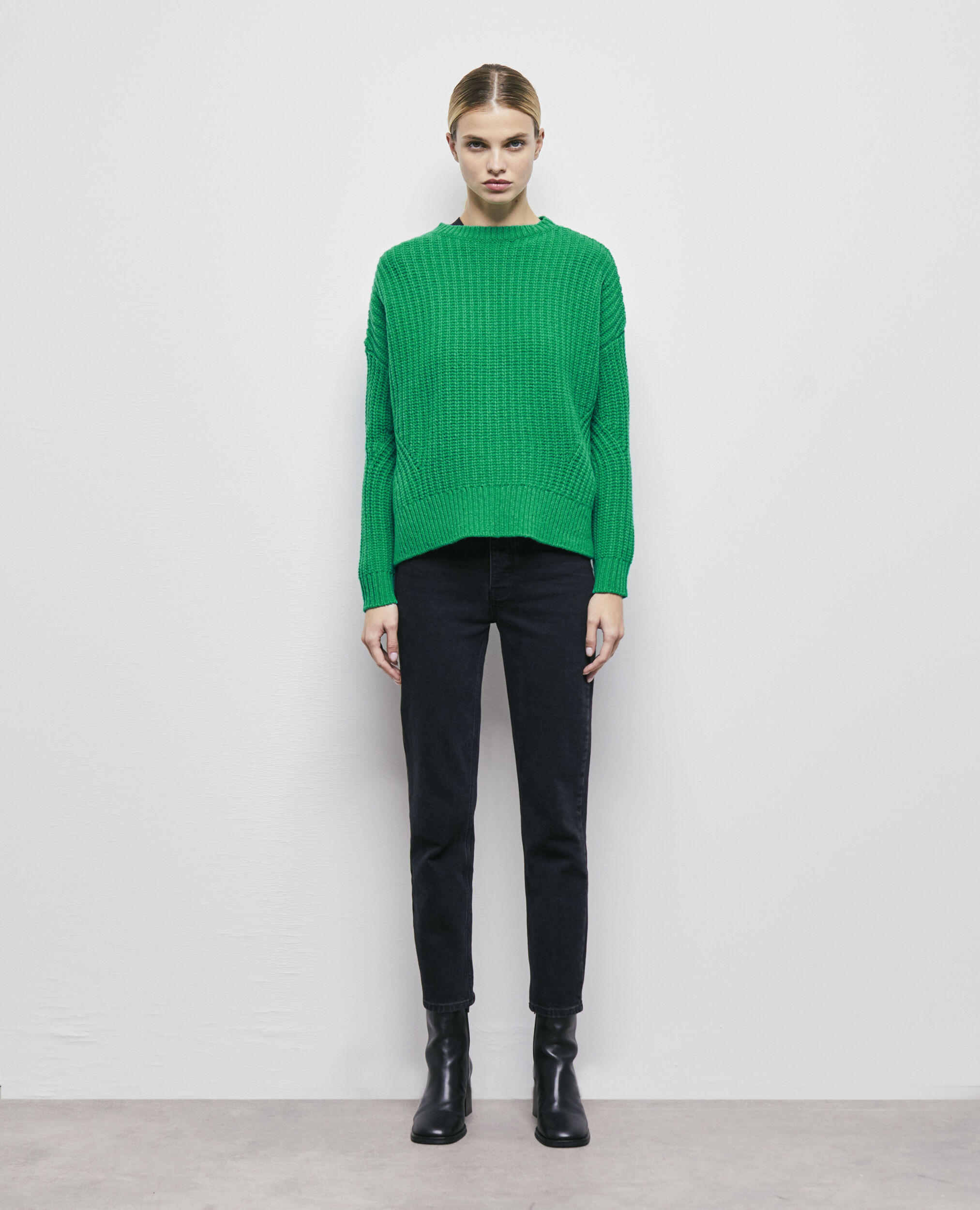 Green wool sweater GREEN
