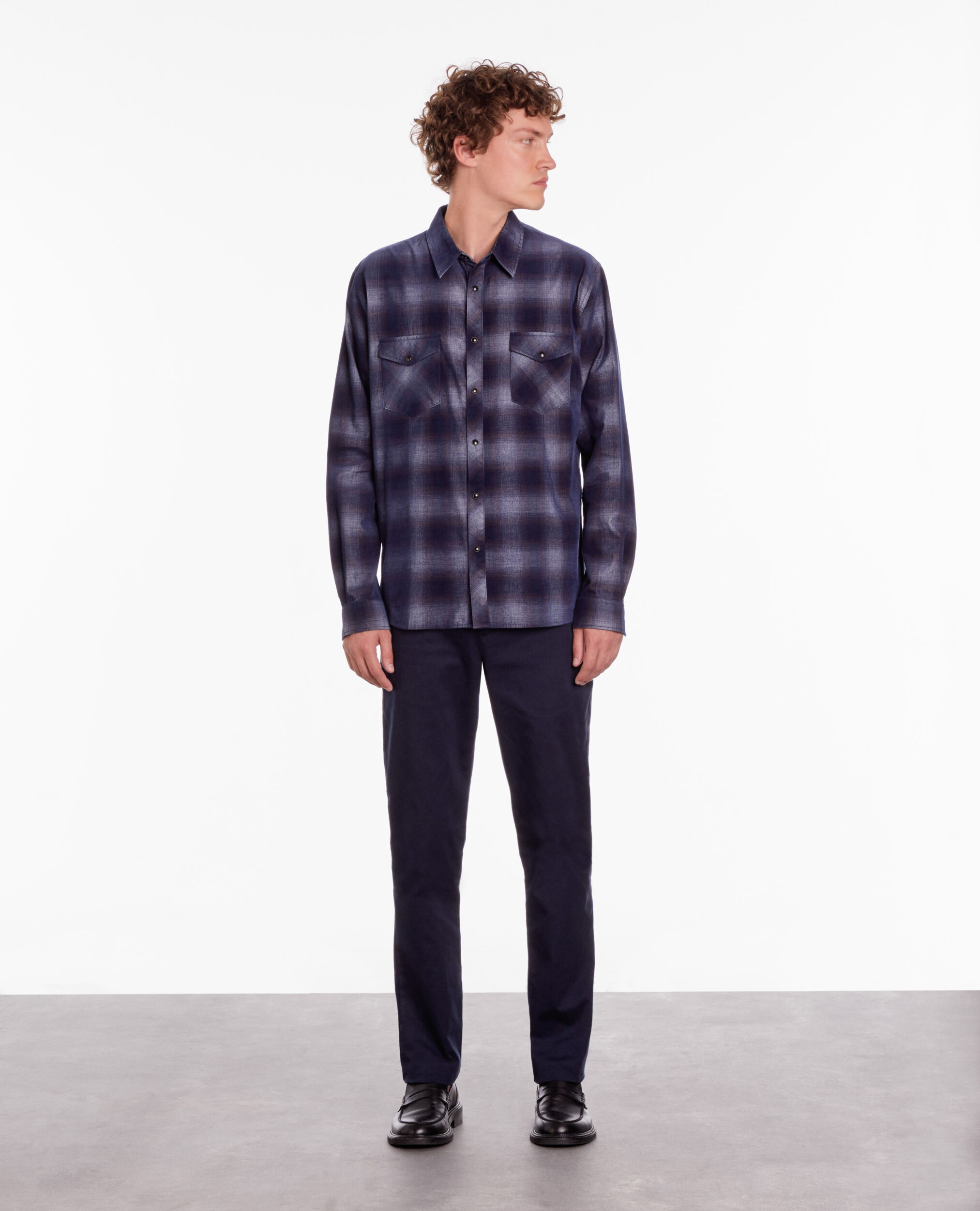 Blue checkered shirt NAVY
