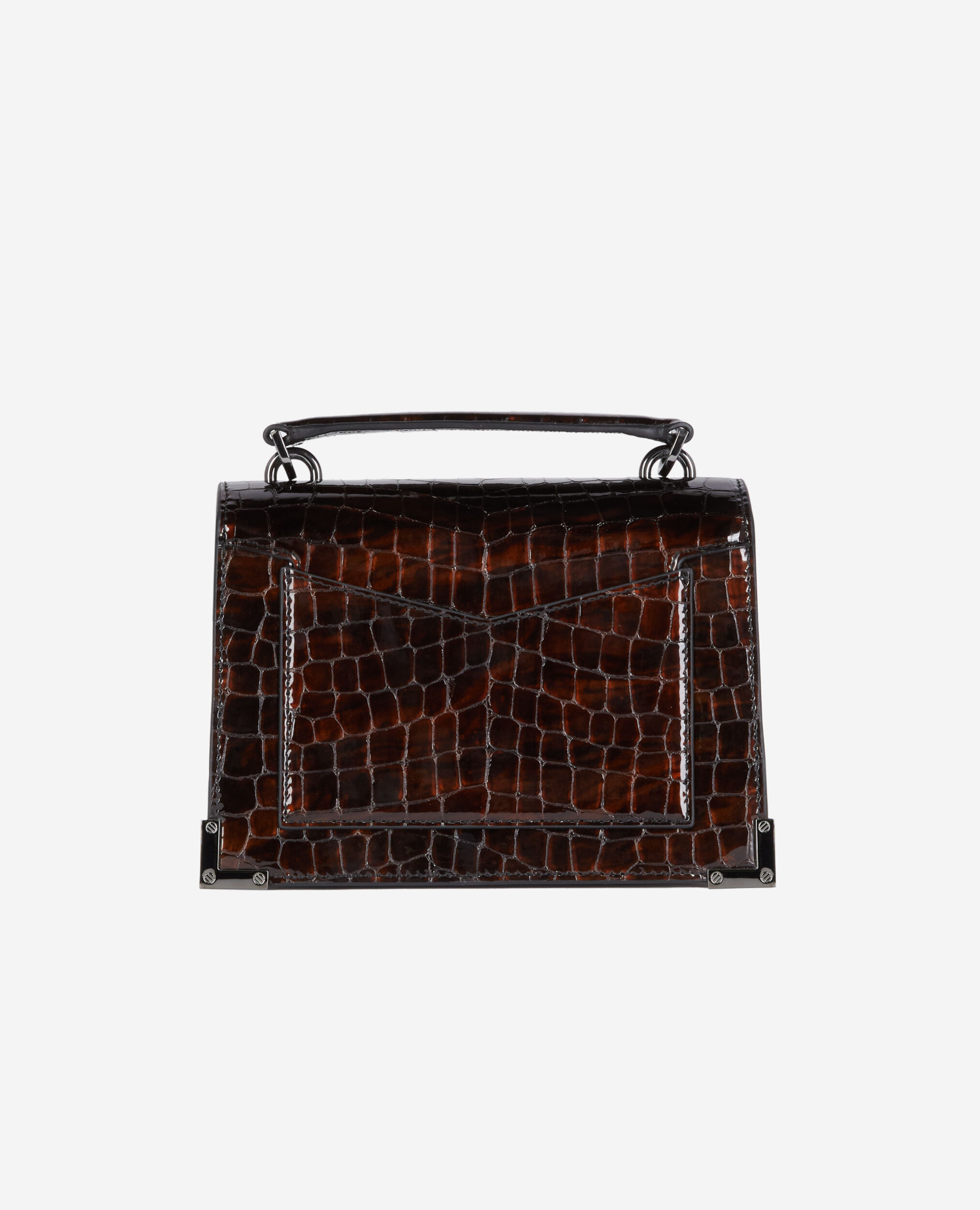 Small Emily bag in brown crocodile-effect leather BROWN