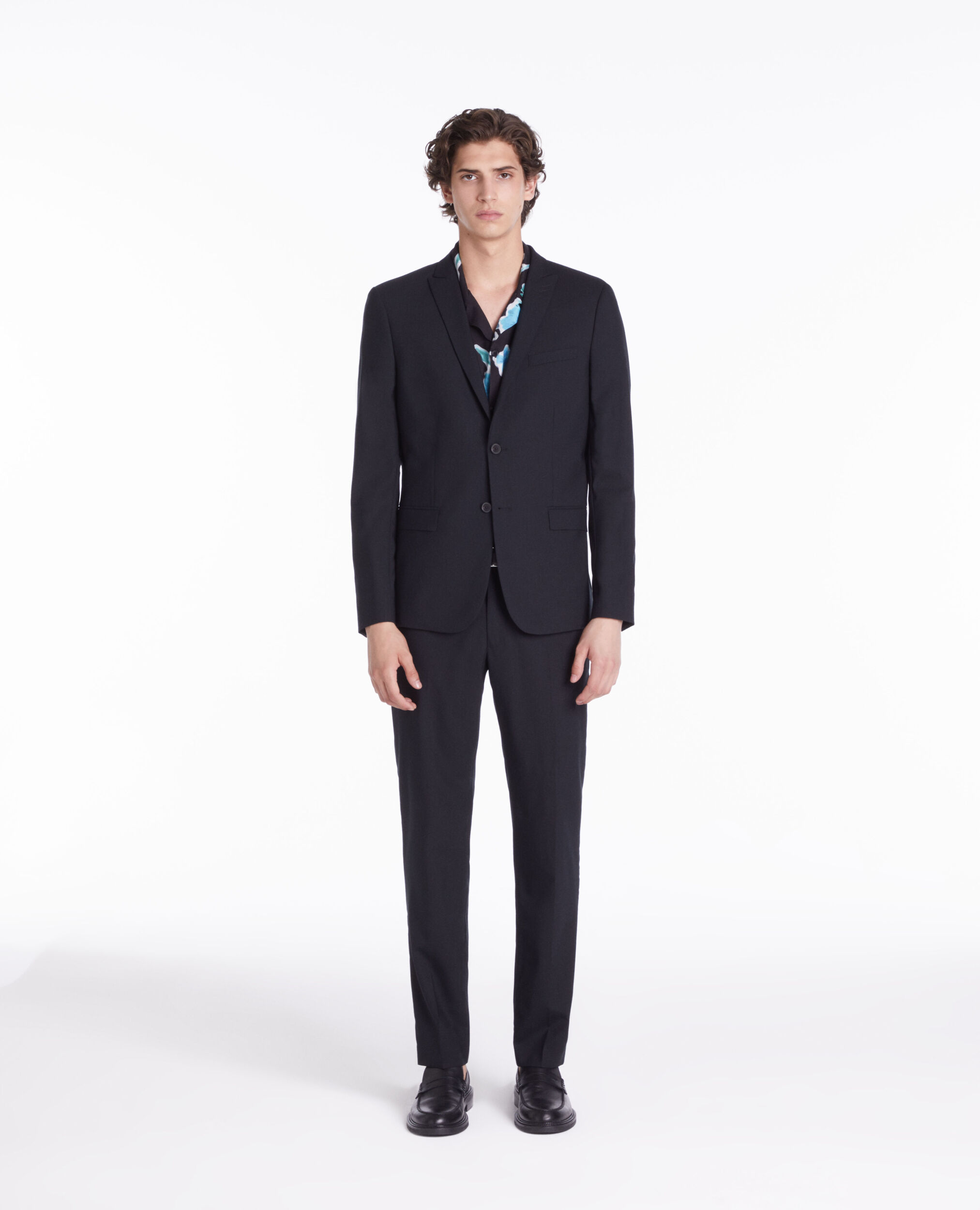 Navy blue wool Prince of Wales suit blazer DARK NAVY