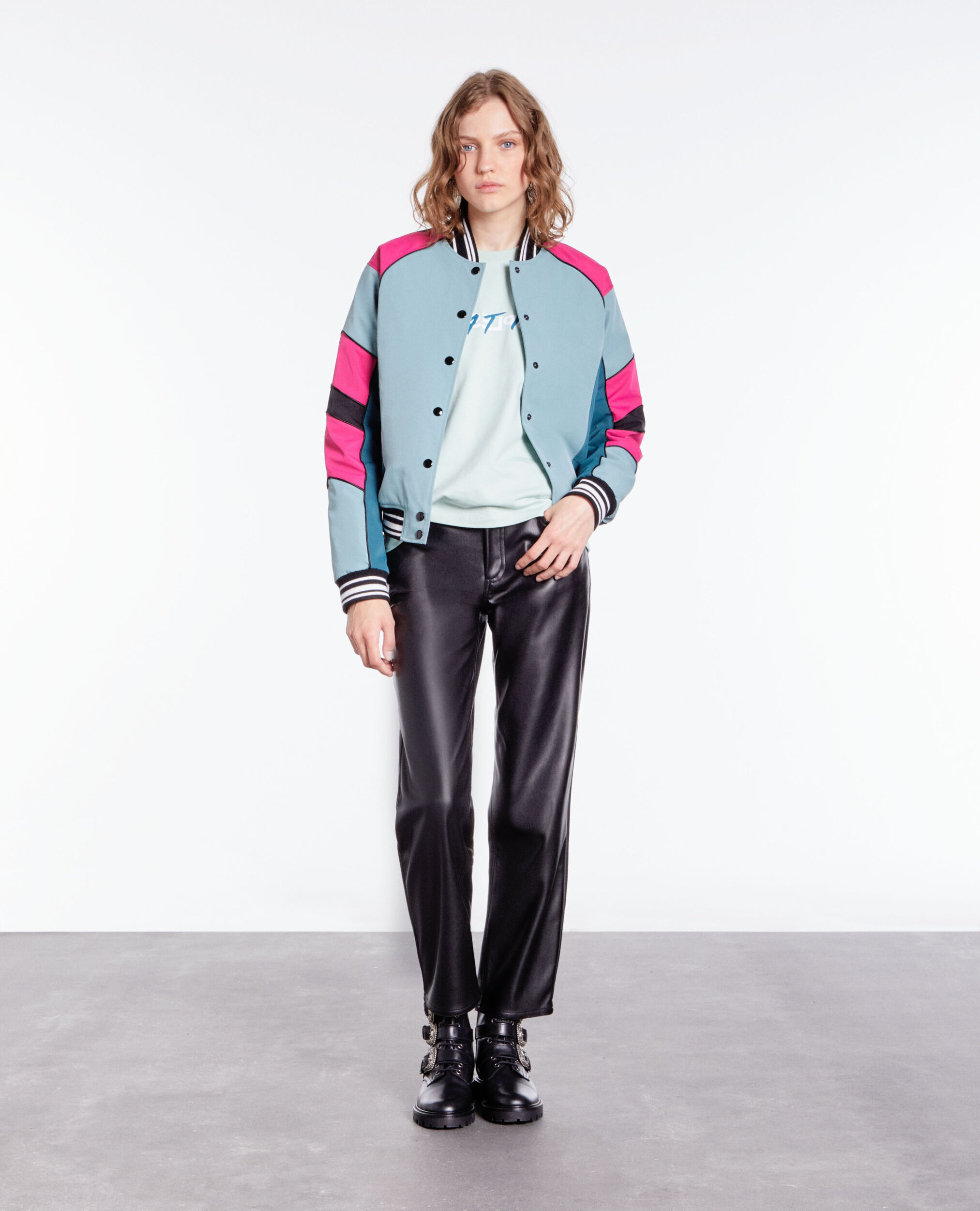 Short jacket with multicoloured patchwork CELADON