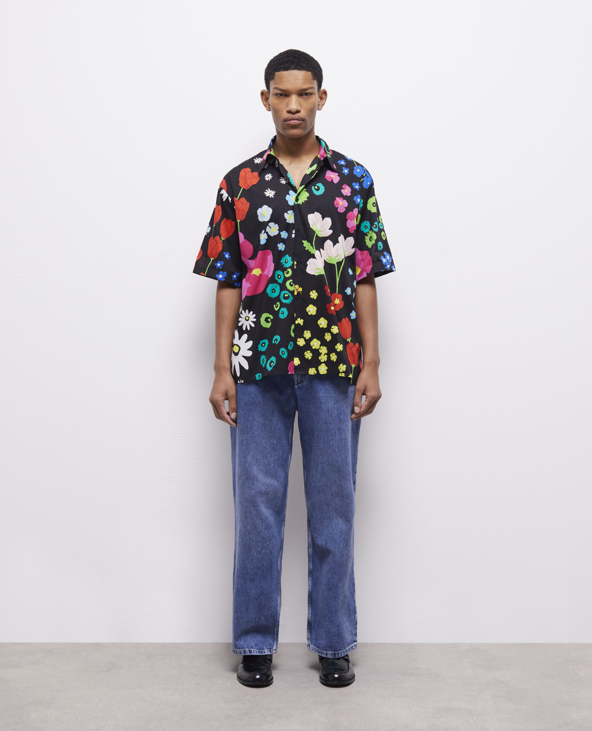 Printed cotton shirt MULTICOLORE/BLACK