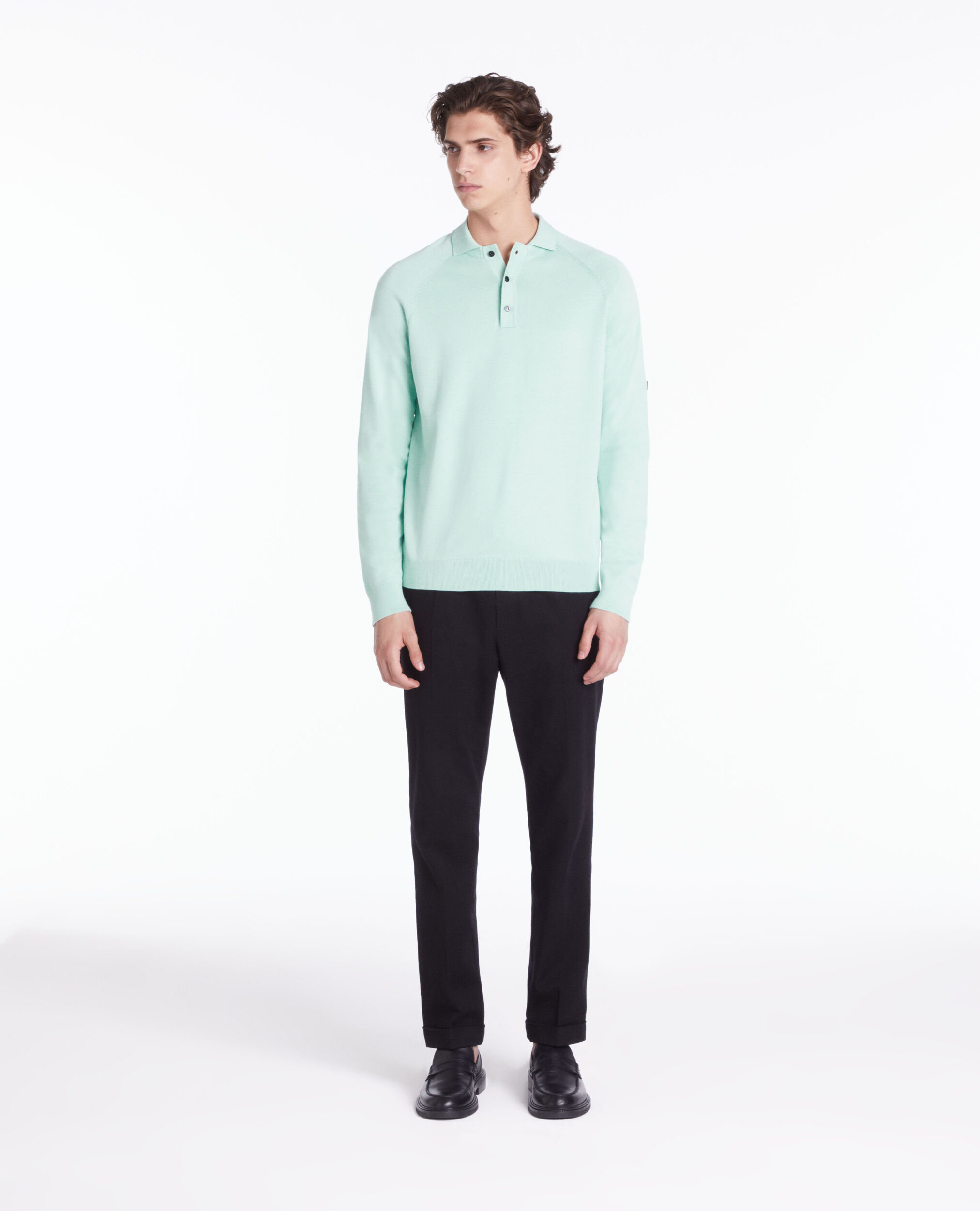 Green knit polo t-shirt OCEAN