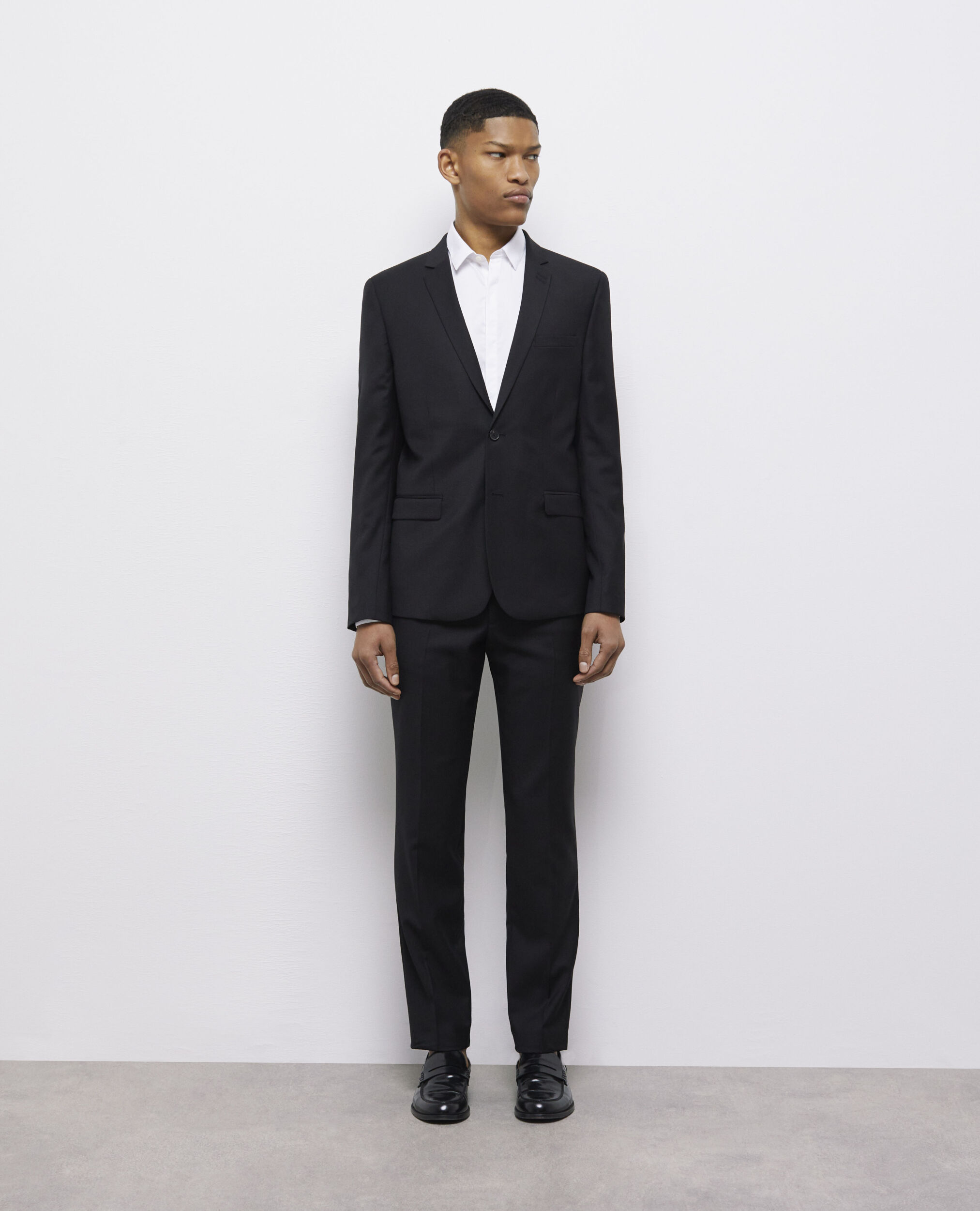 Black wool suit jacket BLACK