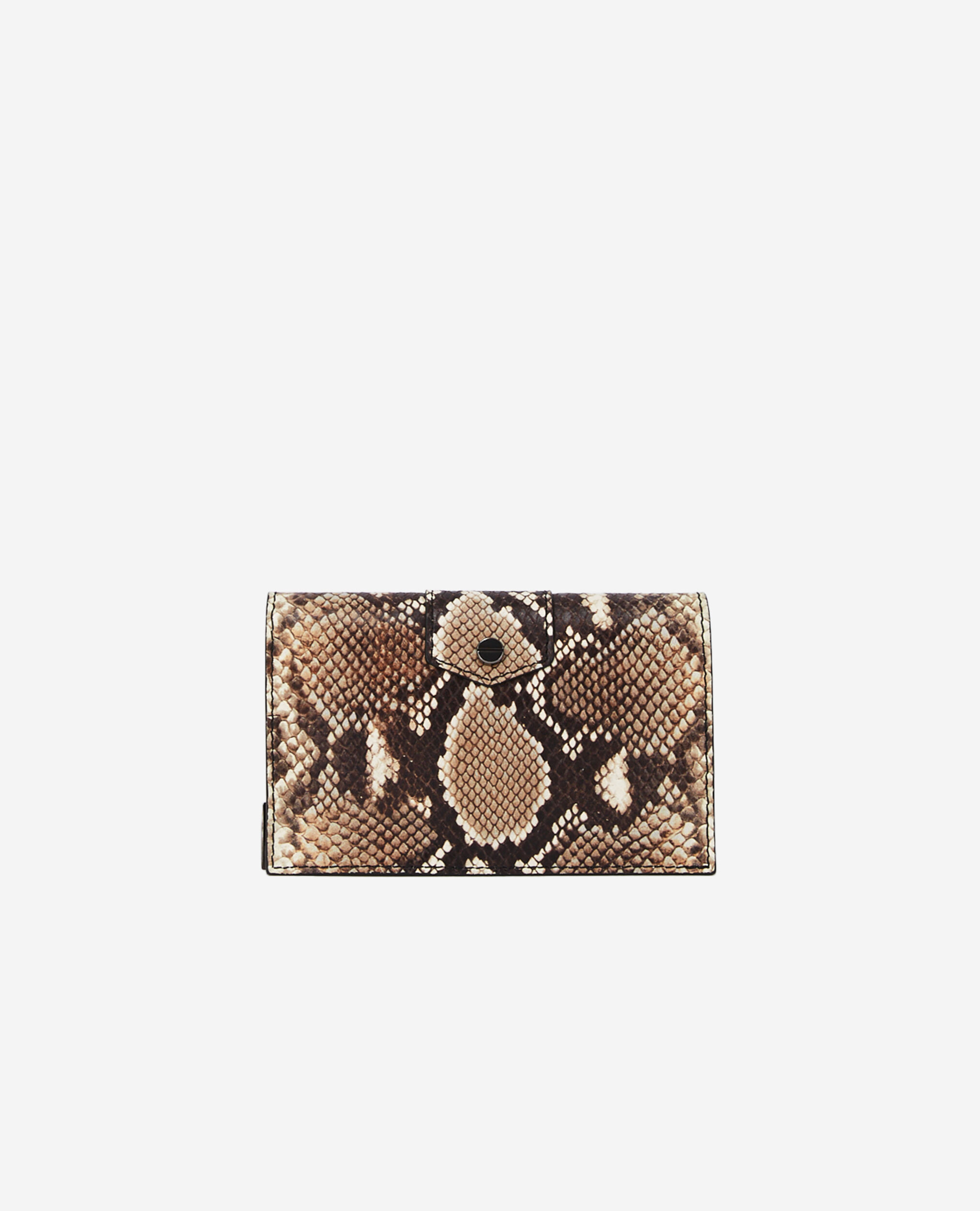 Small Emily leather clutch bag BLACK WHITE