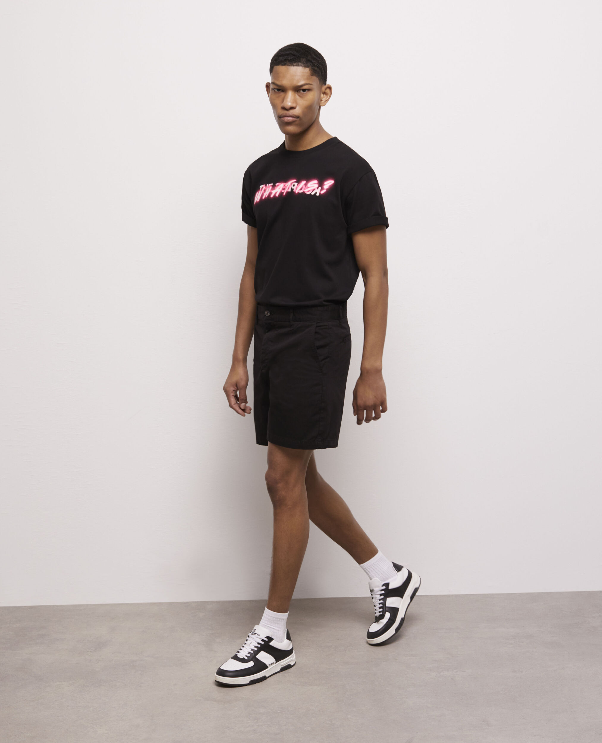 Short black cotton shorts BLACK
