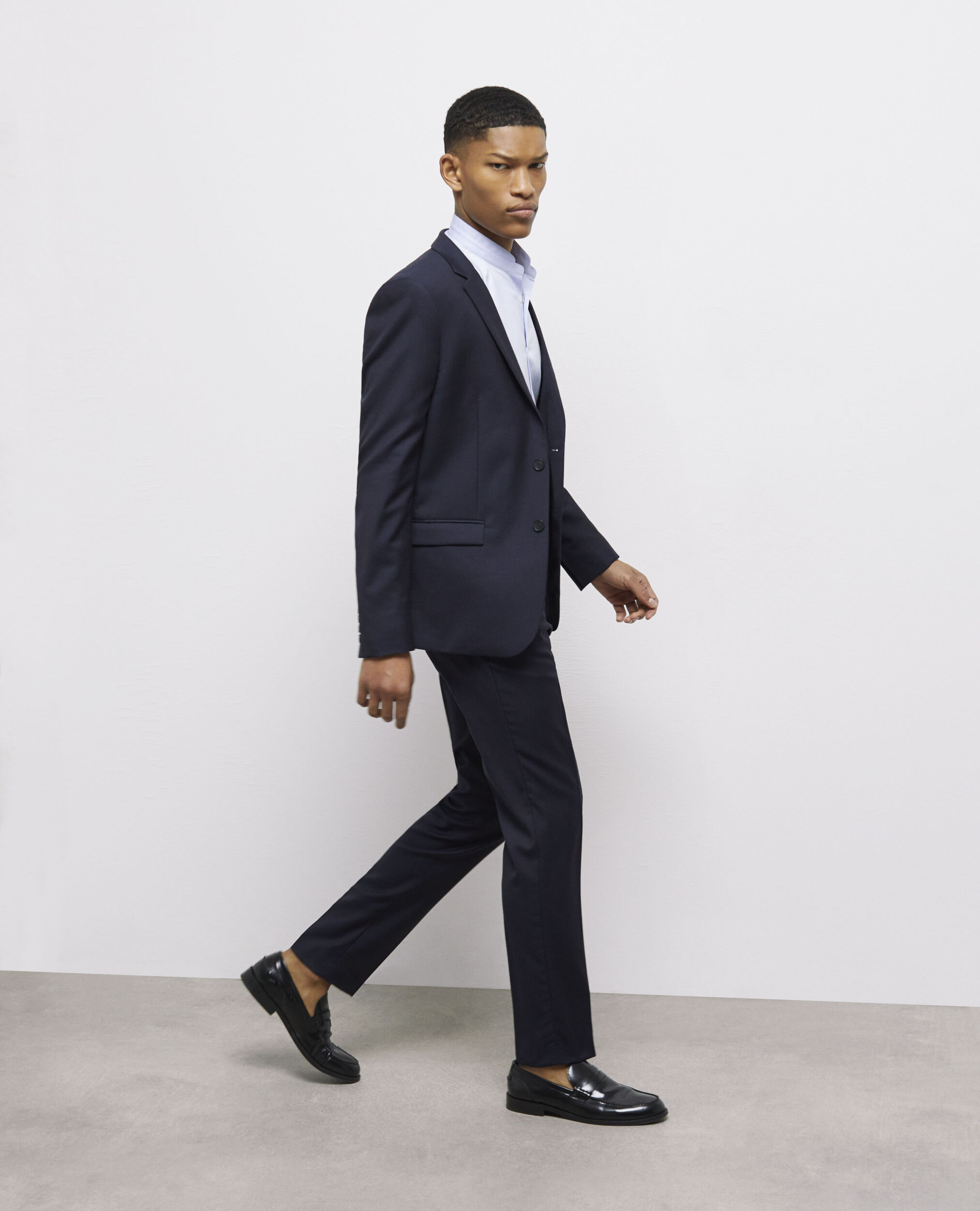 Navy blue wool suit pants DARK NAVY