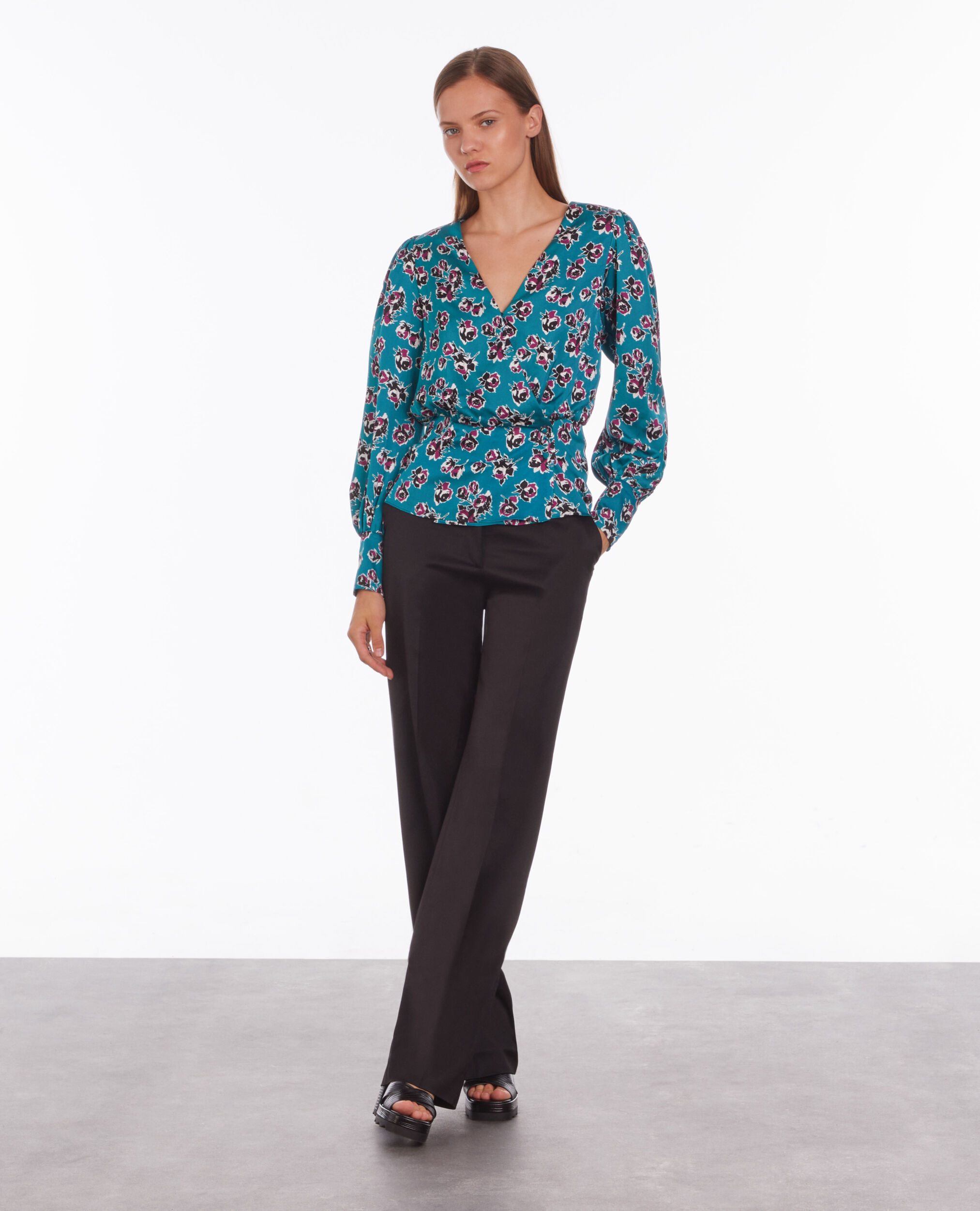 Crossover printed top PINK - BLUE