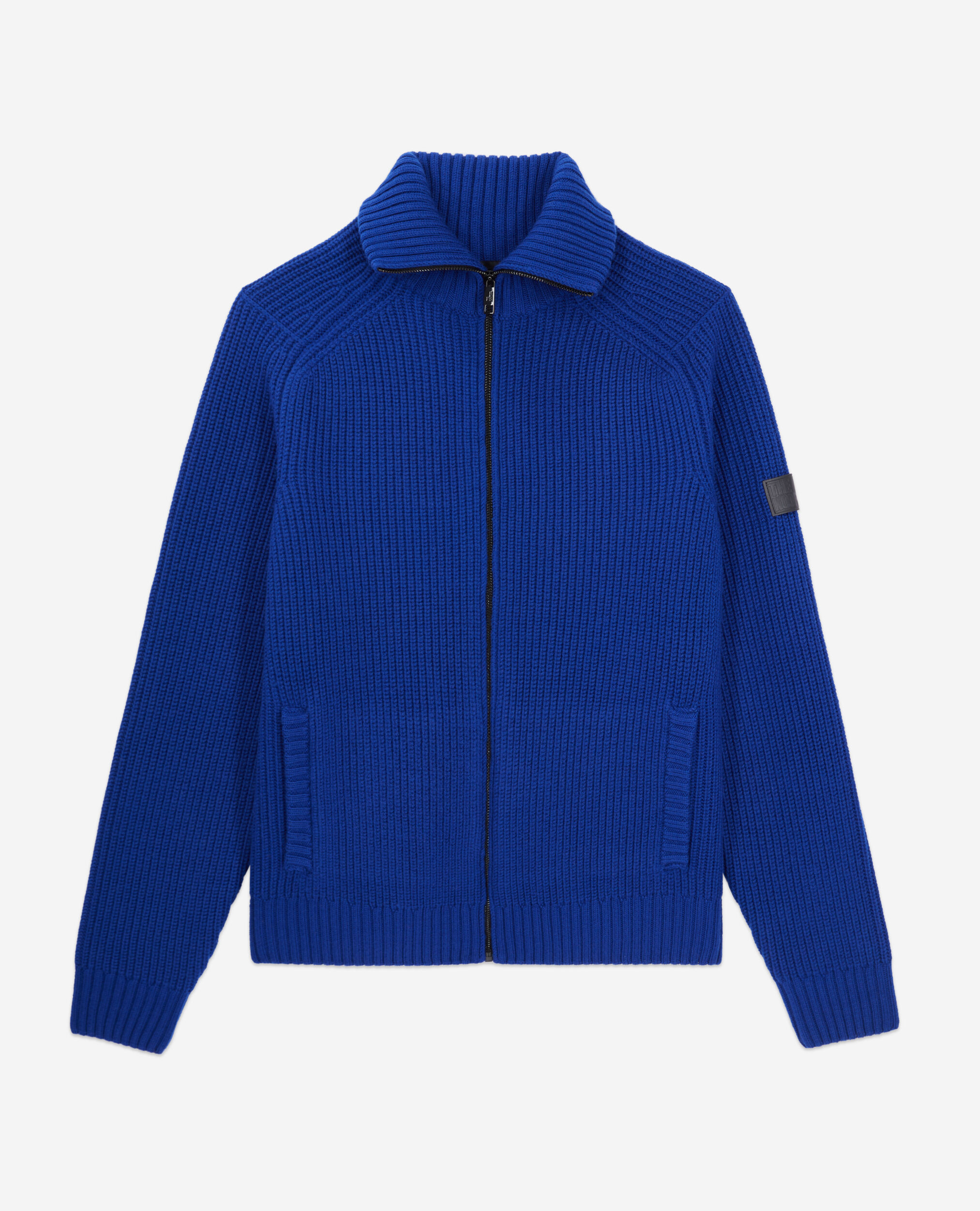 Blue cardigan with zipper ELECTRIC BLUE