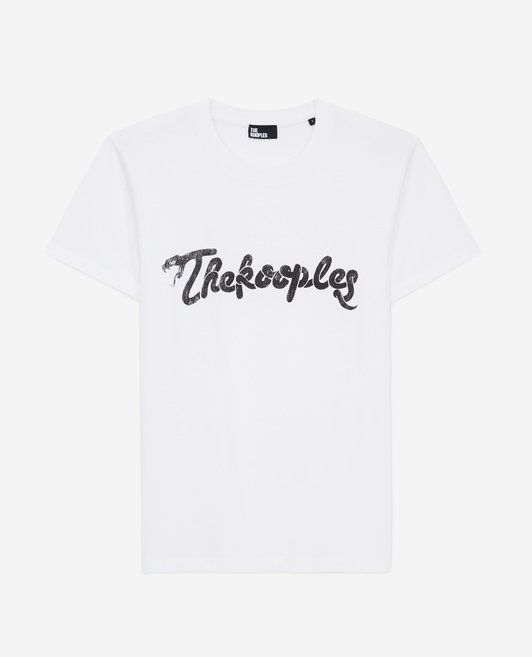 Women's white t-shirt with snake logo print WHITE