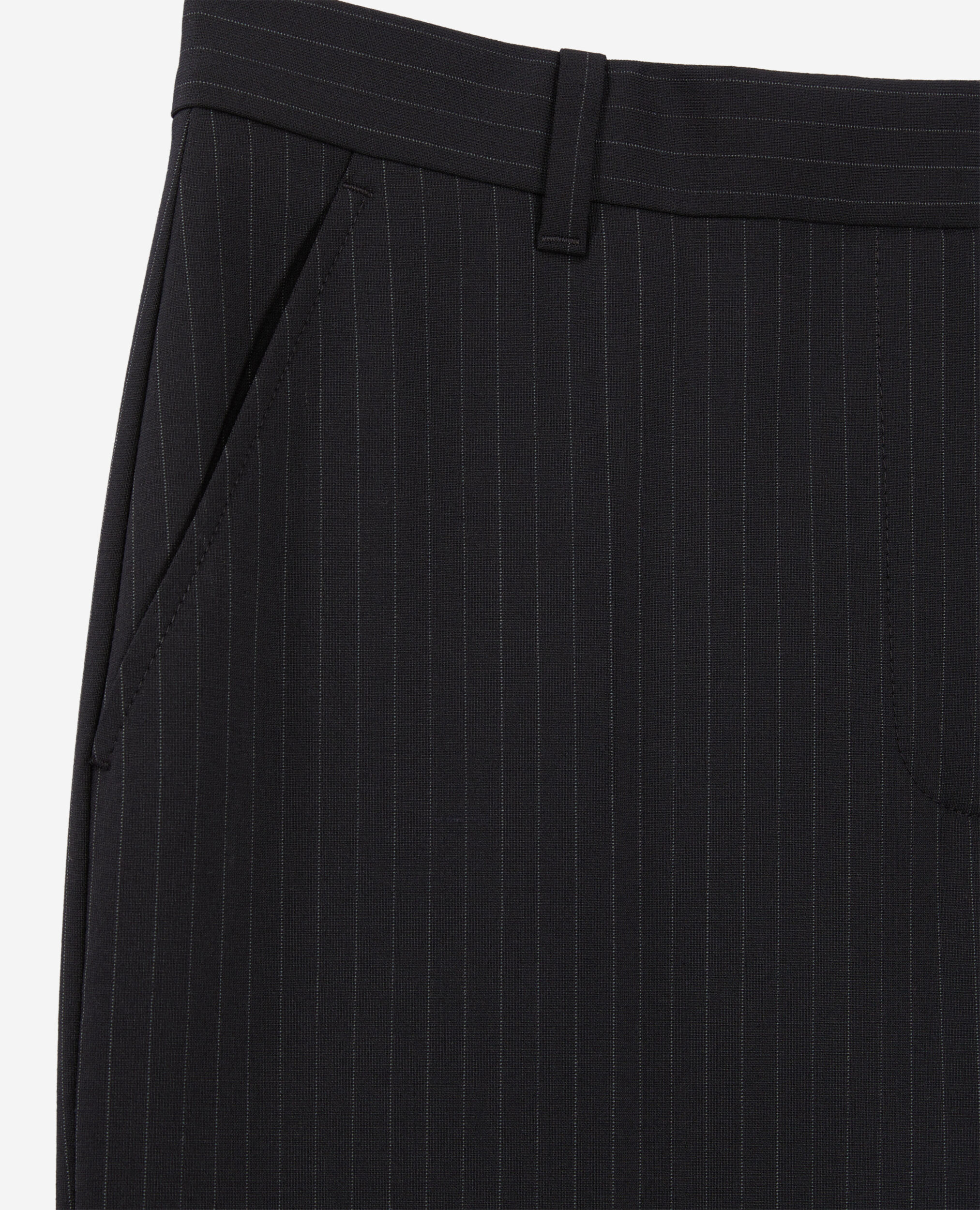 Black striped wool-blend suit trousers BLACK WHITE