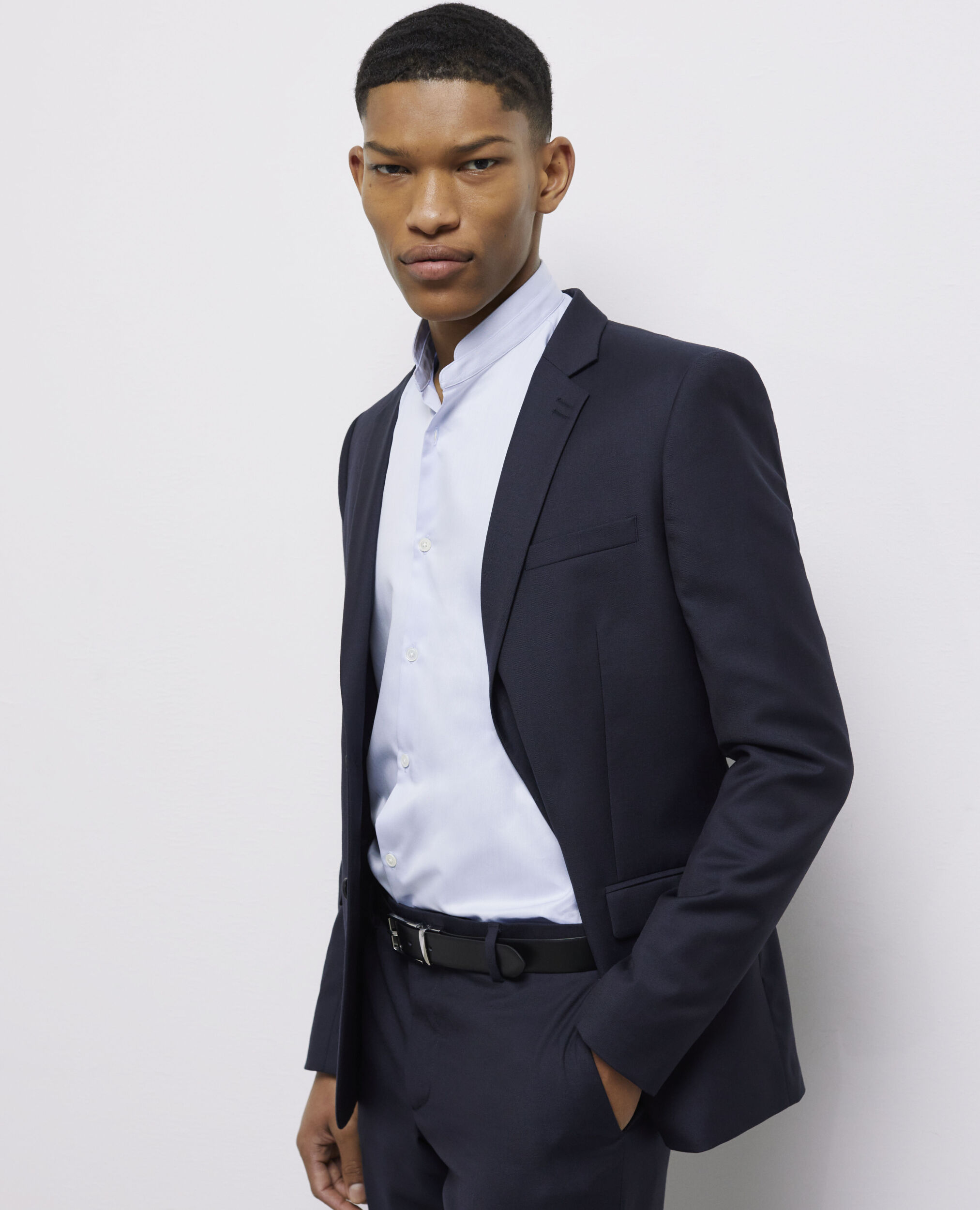 Navy blue wool suit jacket DARK NAVY