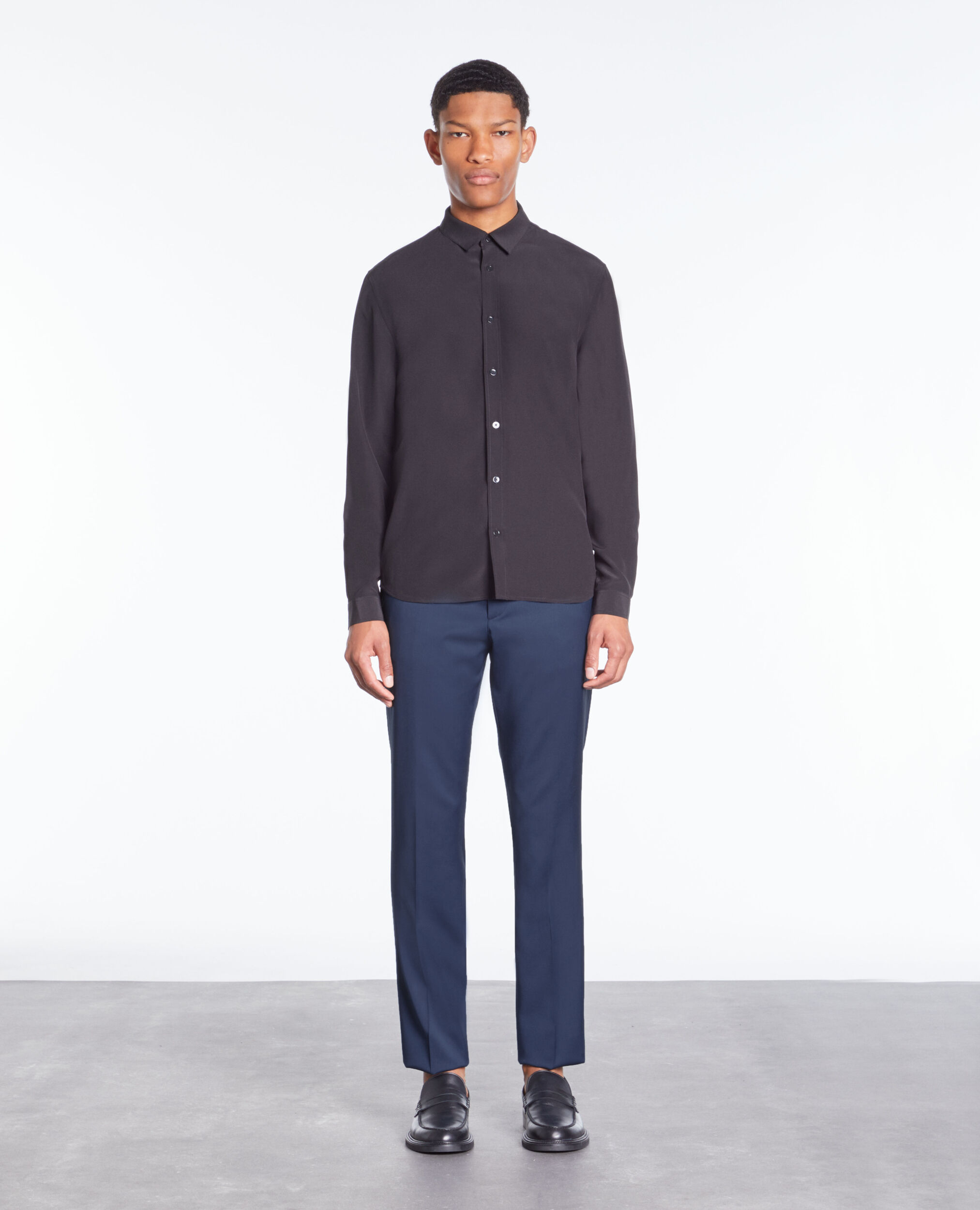 Black silk shirt BLACK