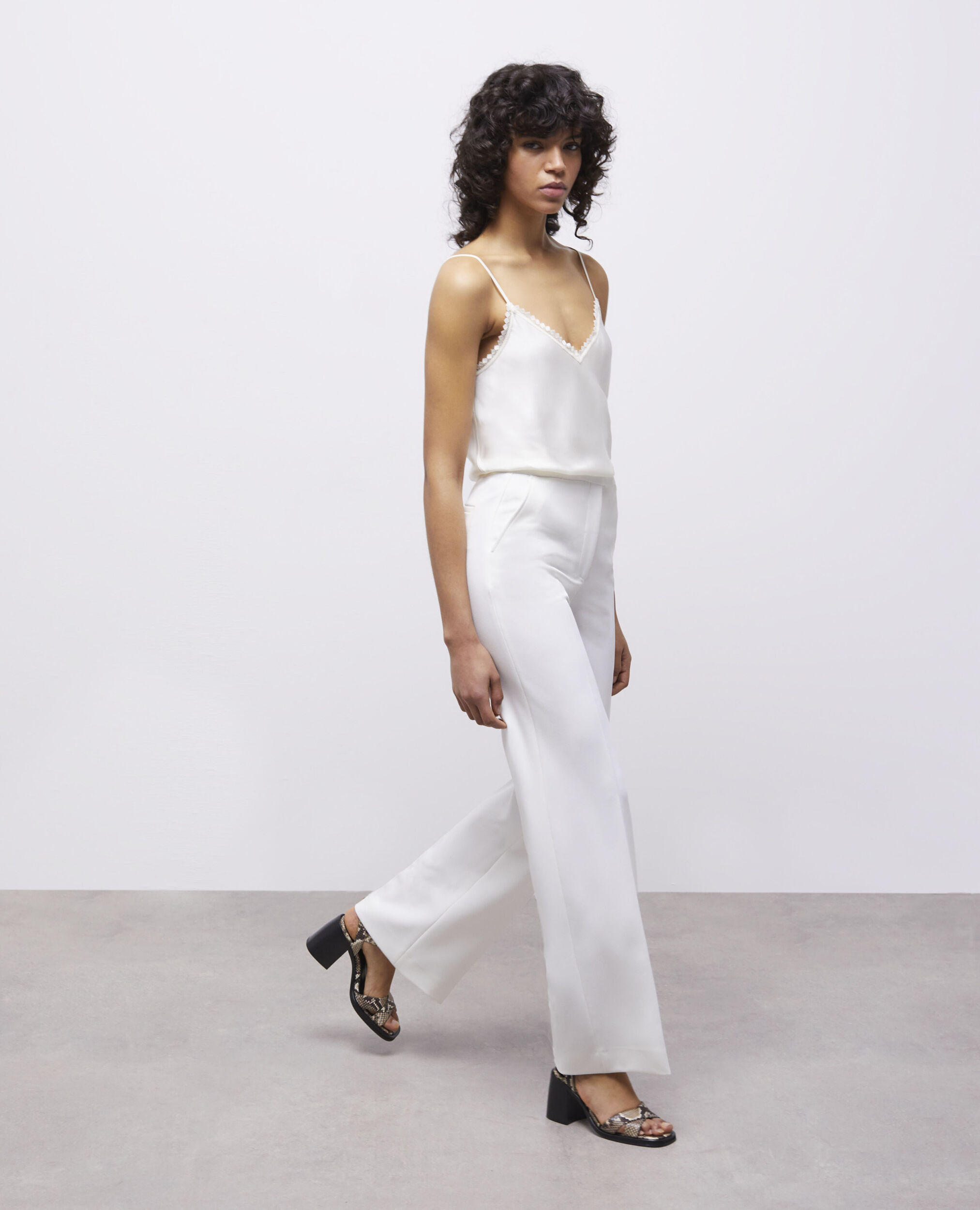 White crêpe suit pants ECRU