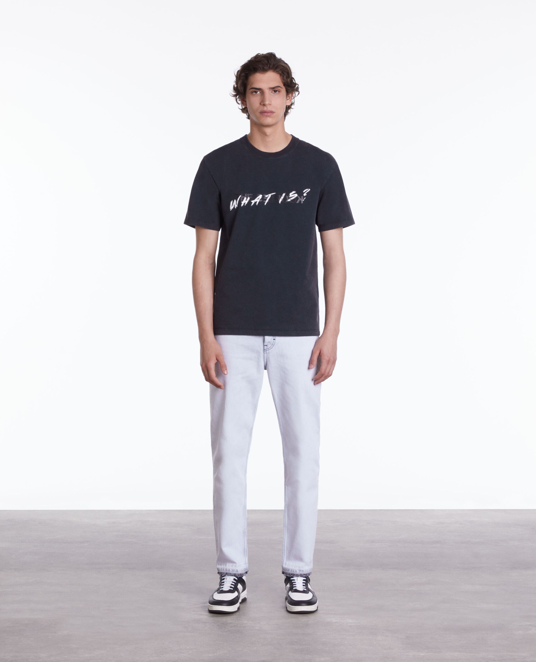 Men's black what is t-shirt BLACK WASHED